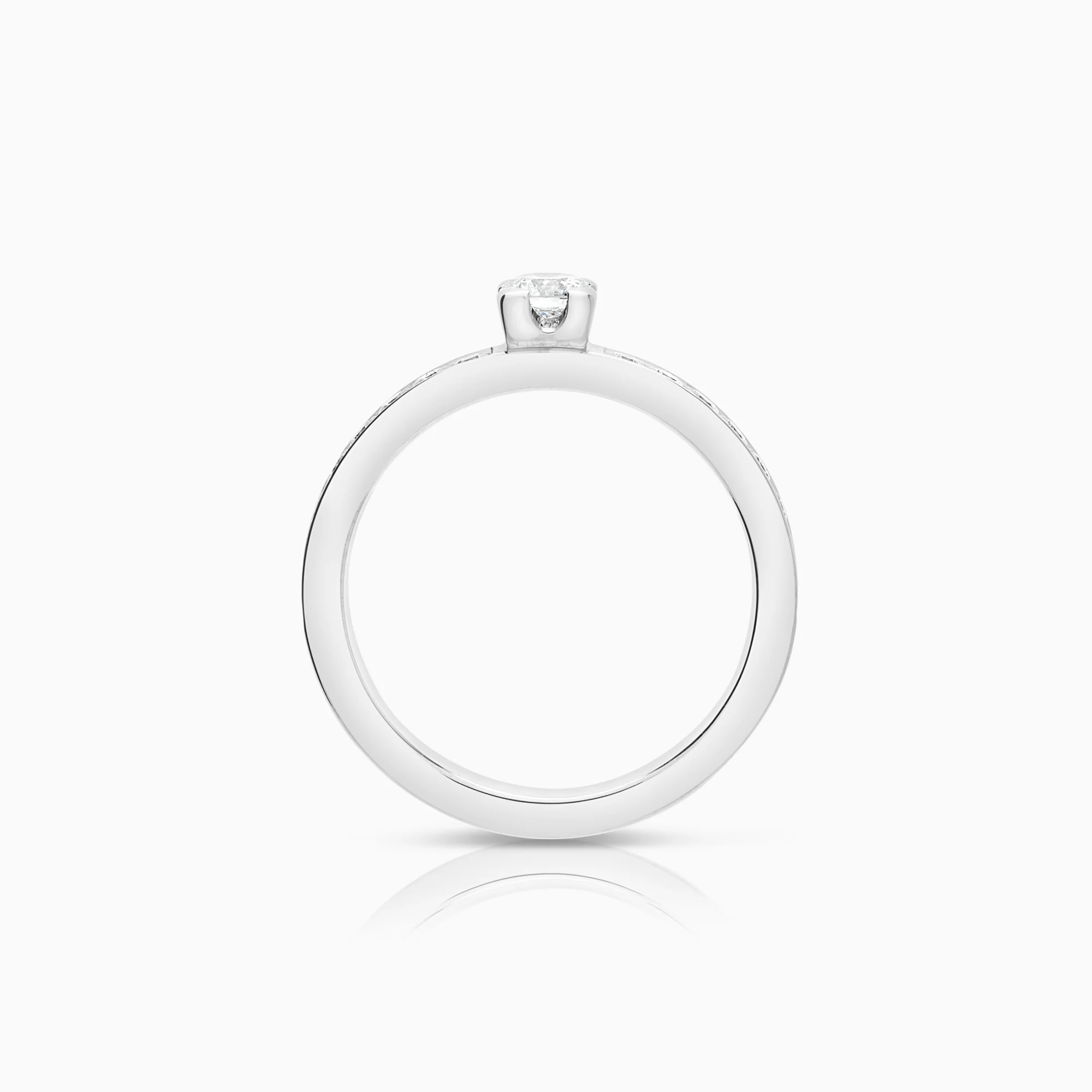 Side-stone ring 0.52ct 18K white gold - Image 2