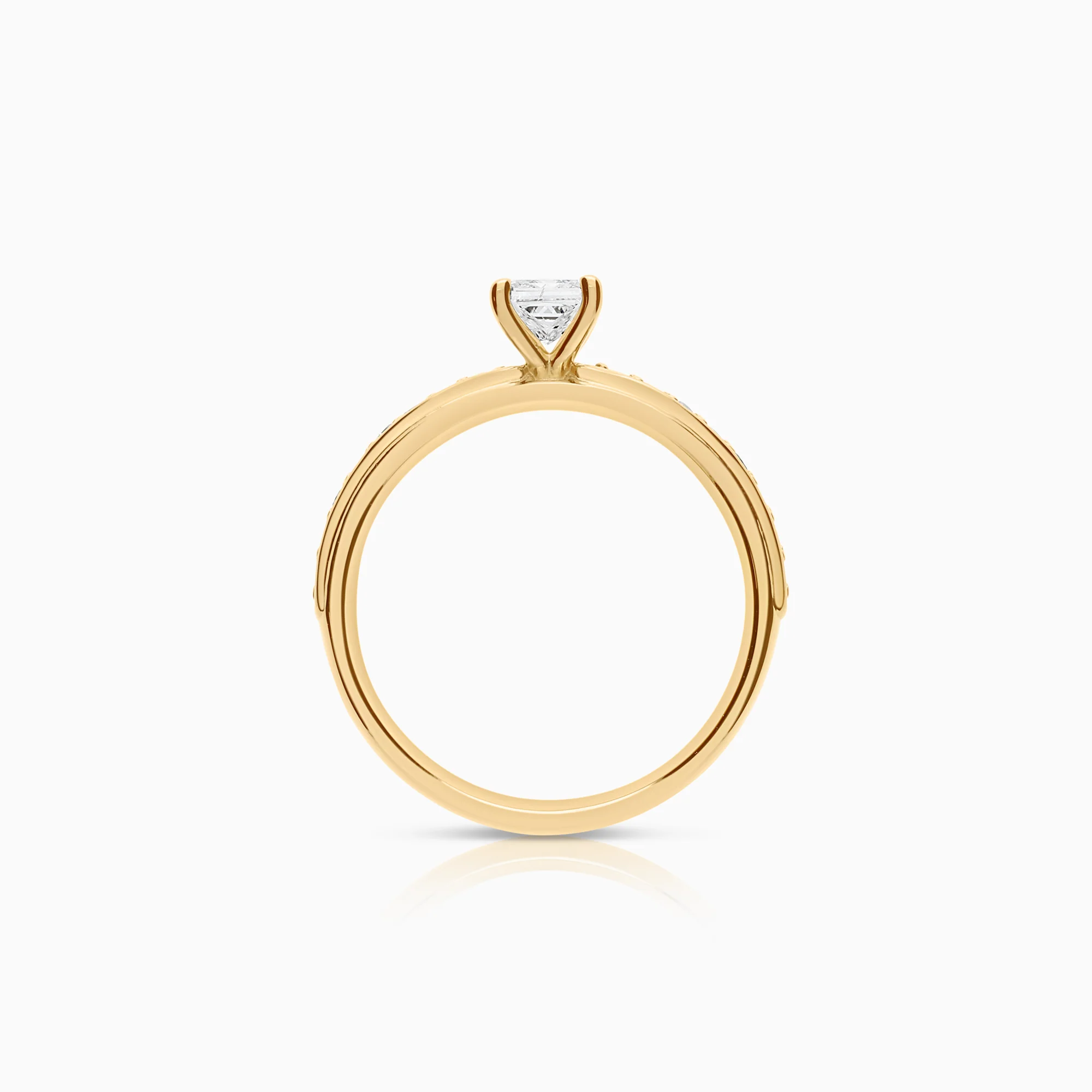 Side-stone ring 0.60ct 18K gold - Image 2