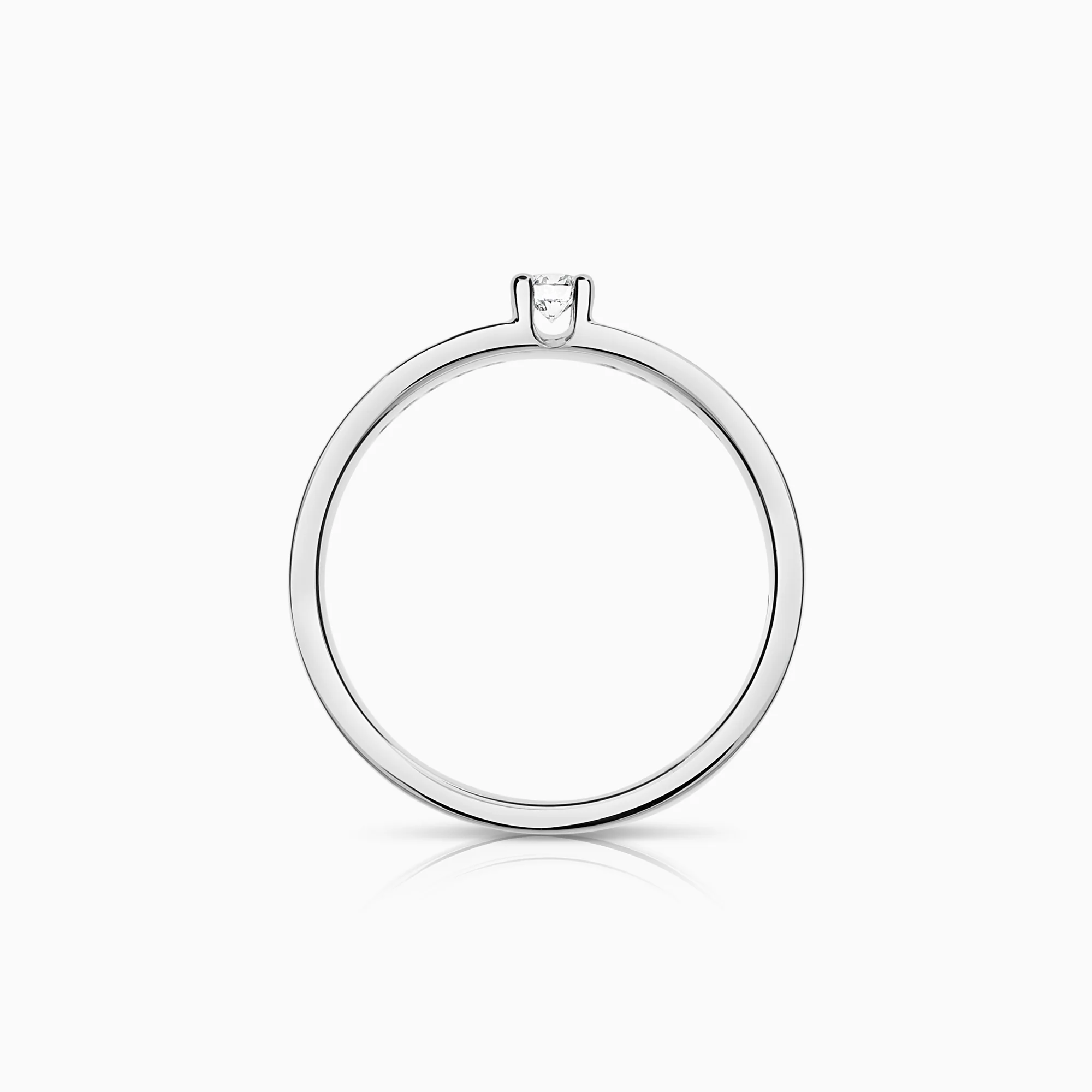 Side stone ring 0.18ct 18K white gold - Image 2