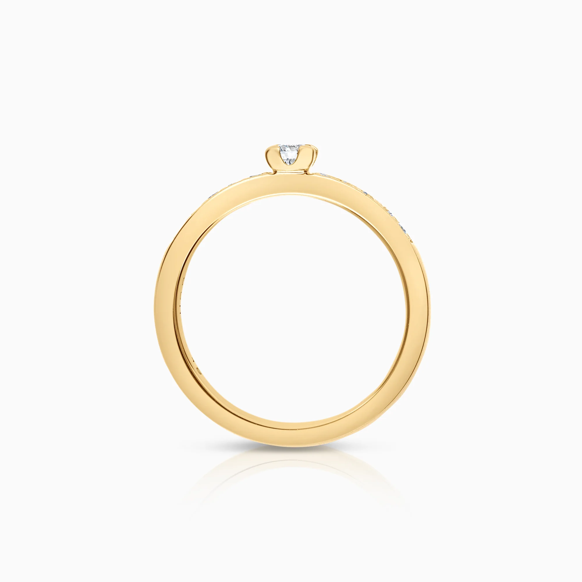 Side-stone ring 0.20ct 18K gold - Image 2