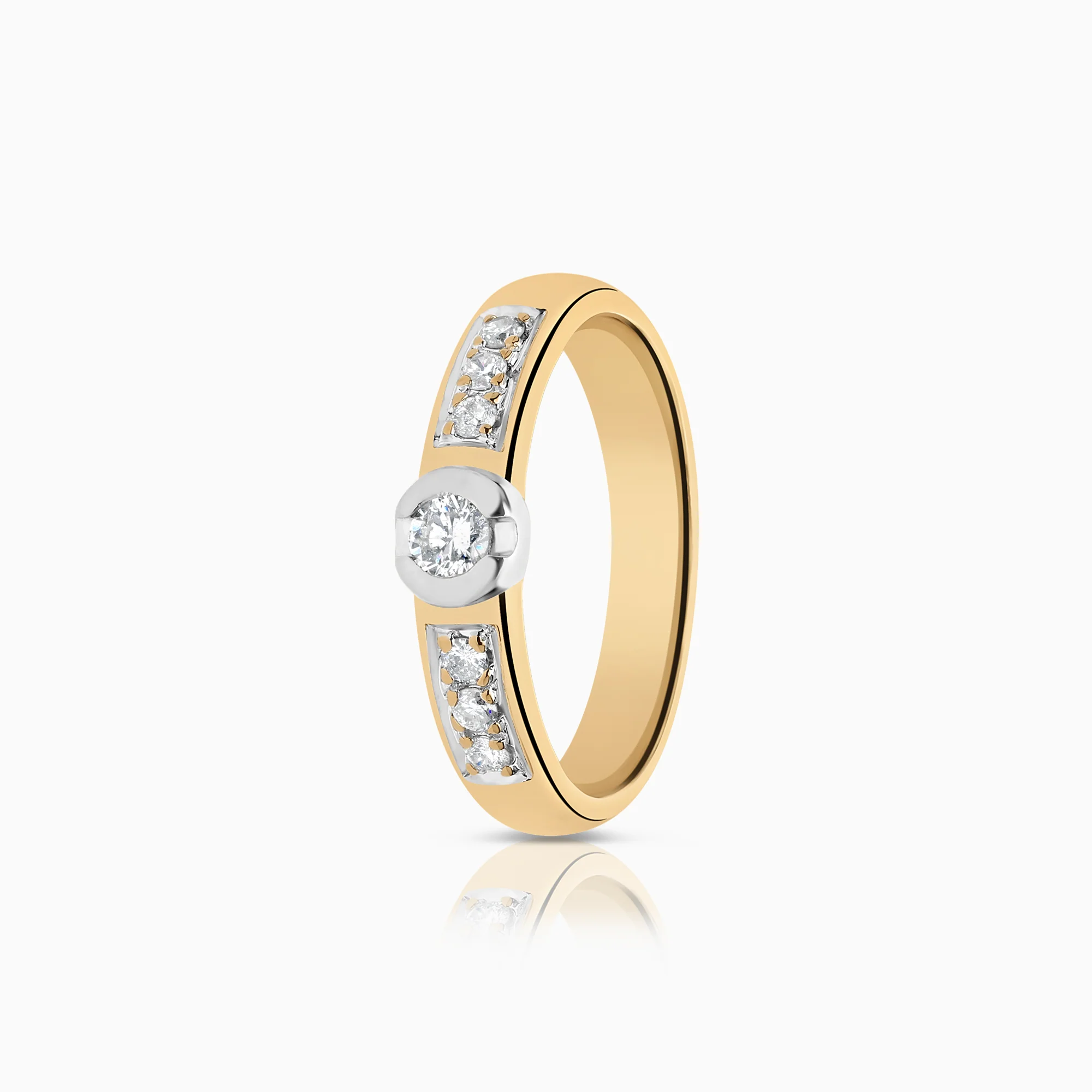 Side Stone Ring 0.22ct 18K gold