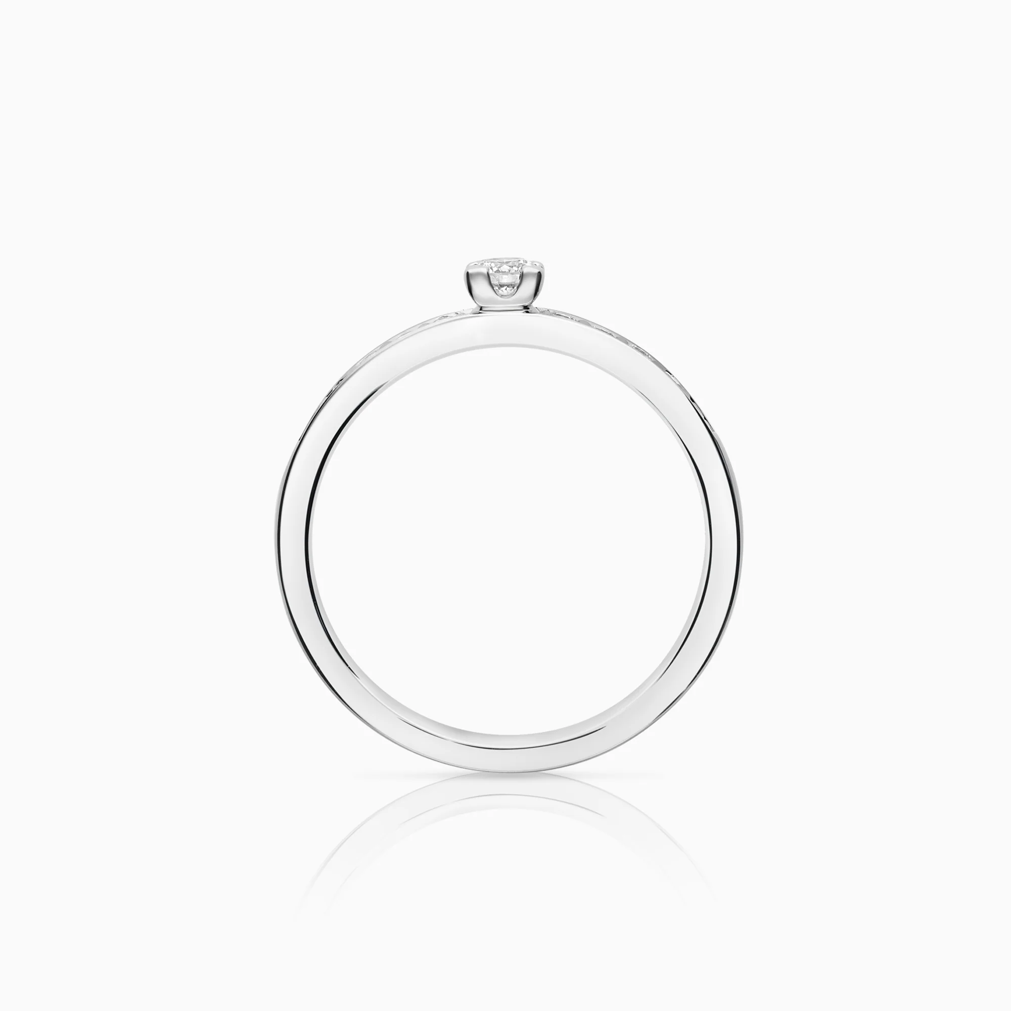 Side stone ring 0.27ct 18K white gold - Image 2