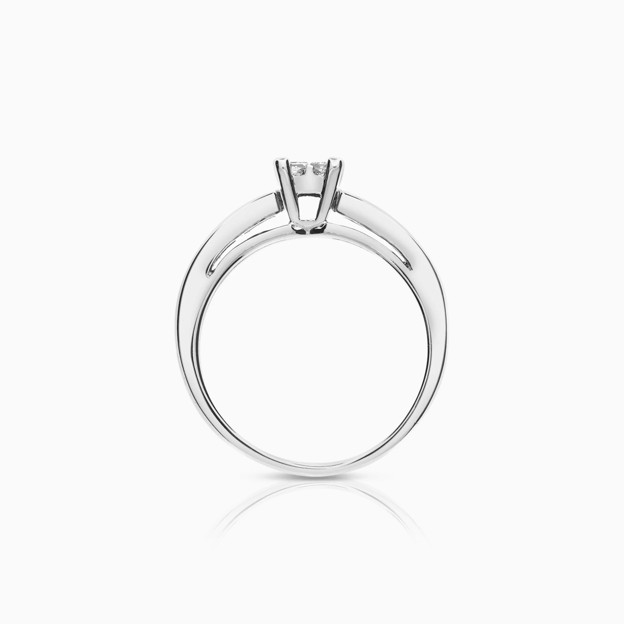 Side Stone Ring 0.36ct 18K white gold - Image 2