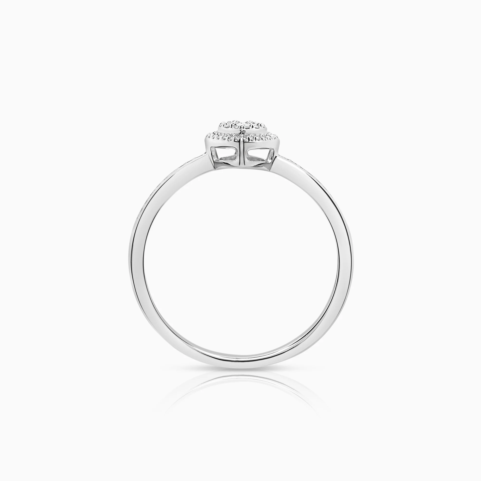 Side stone ring 0.30ct 18K white gold - Image 2