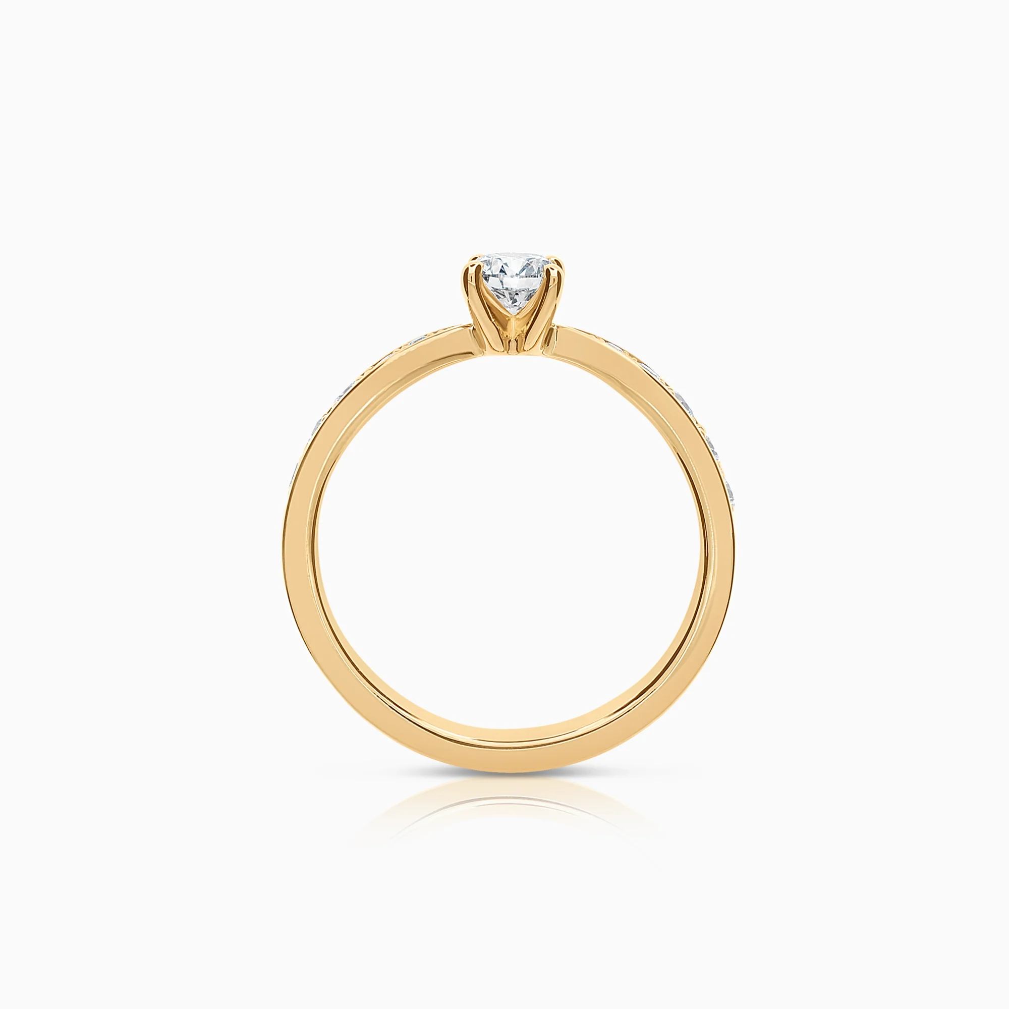 Side stone ring 0.47ct lab-grown diamonds 18K gold - Image 2