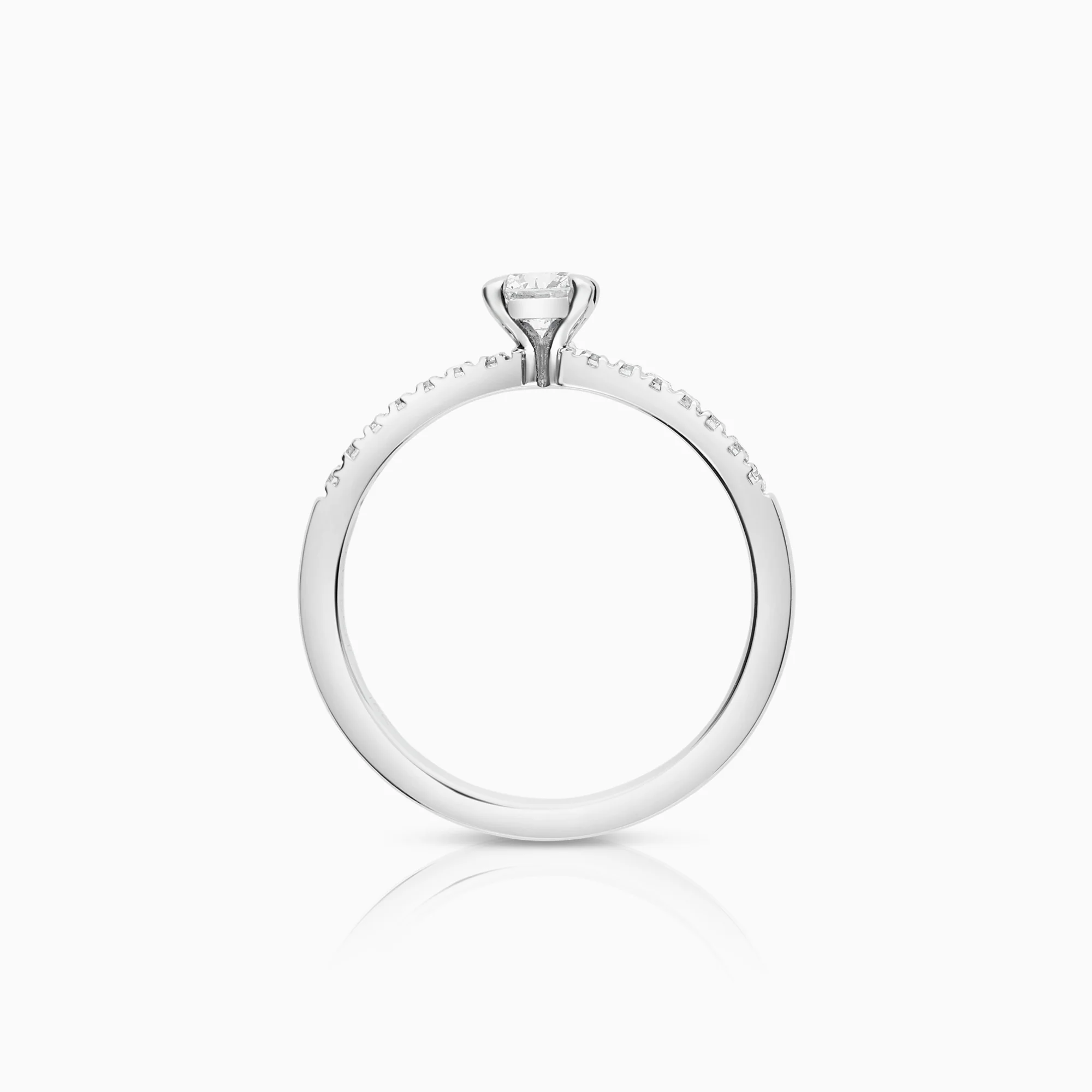 Side Stone Ring 0.49ct 18K White Gold - Image 2