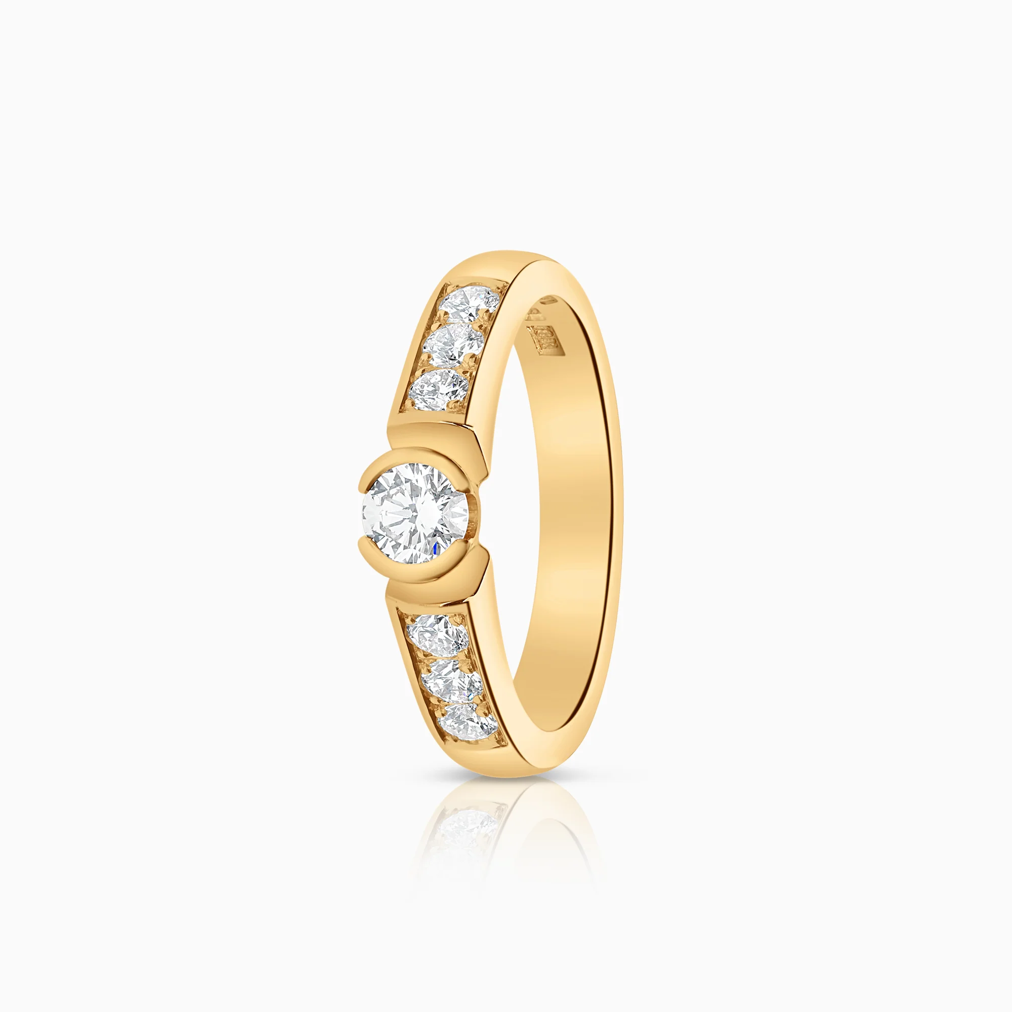 Side Stone Ring 0.55ct 18K Gold