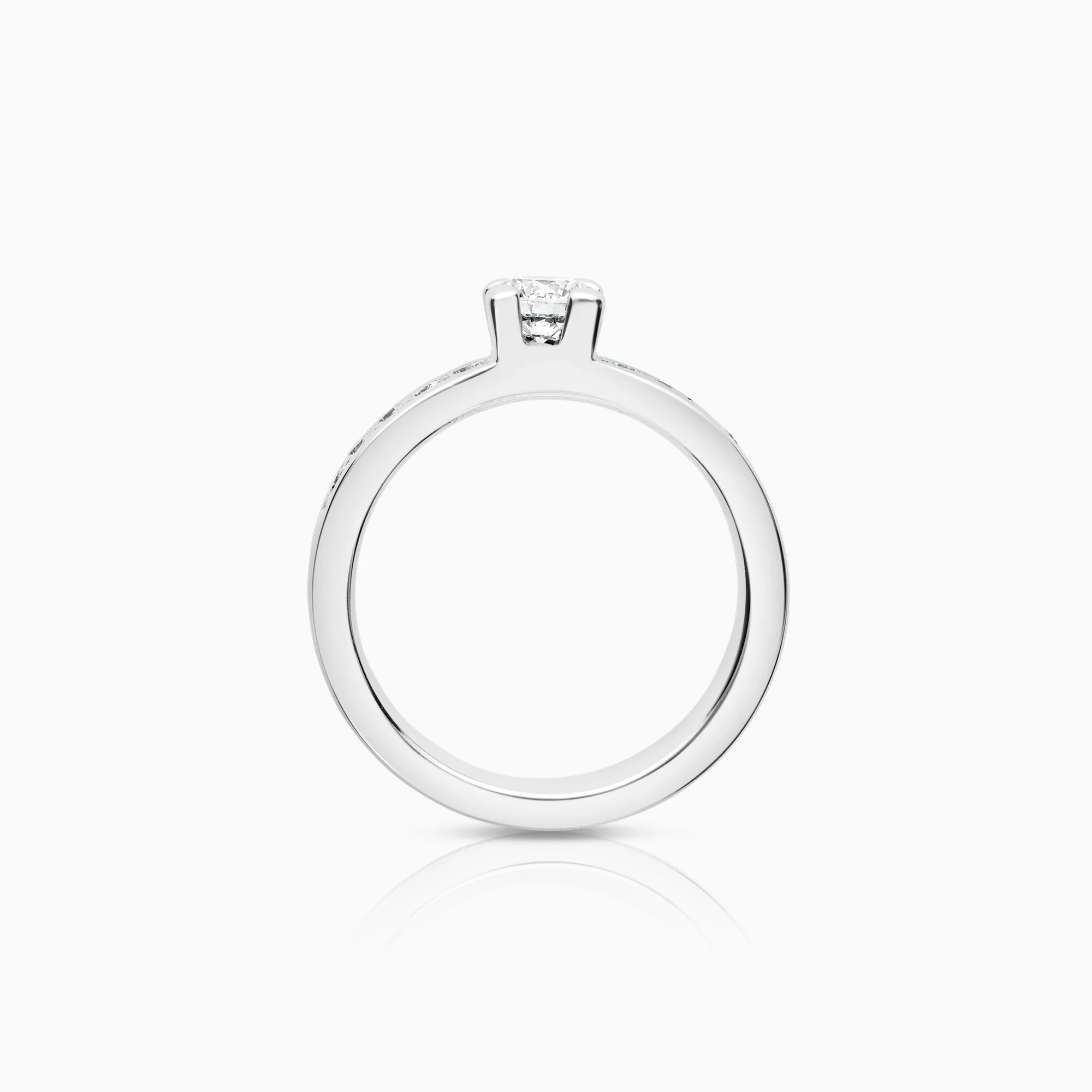Side-stone ring 0.60ct 18K white gold - Image 2