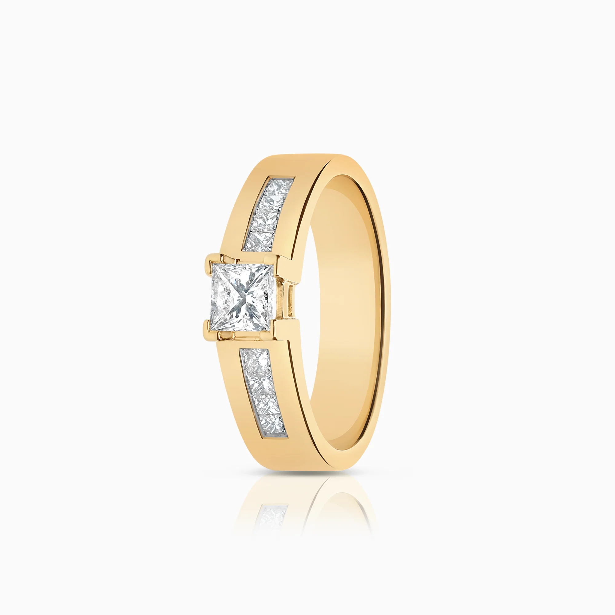 Side stone ring 0.80ct 18K gold