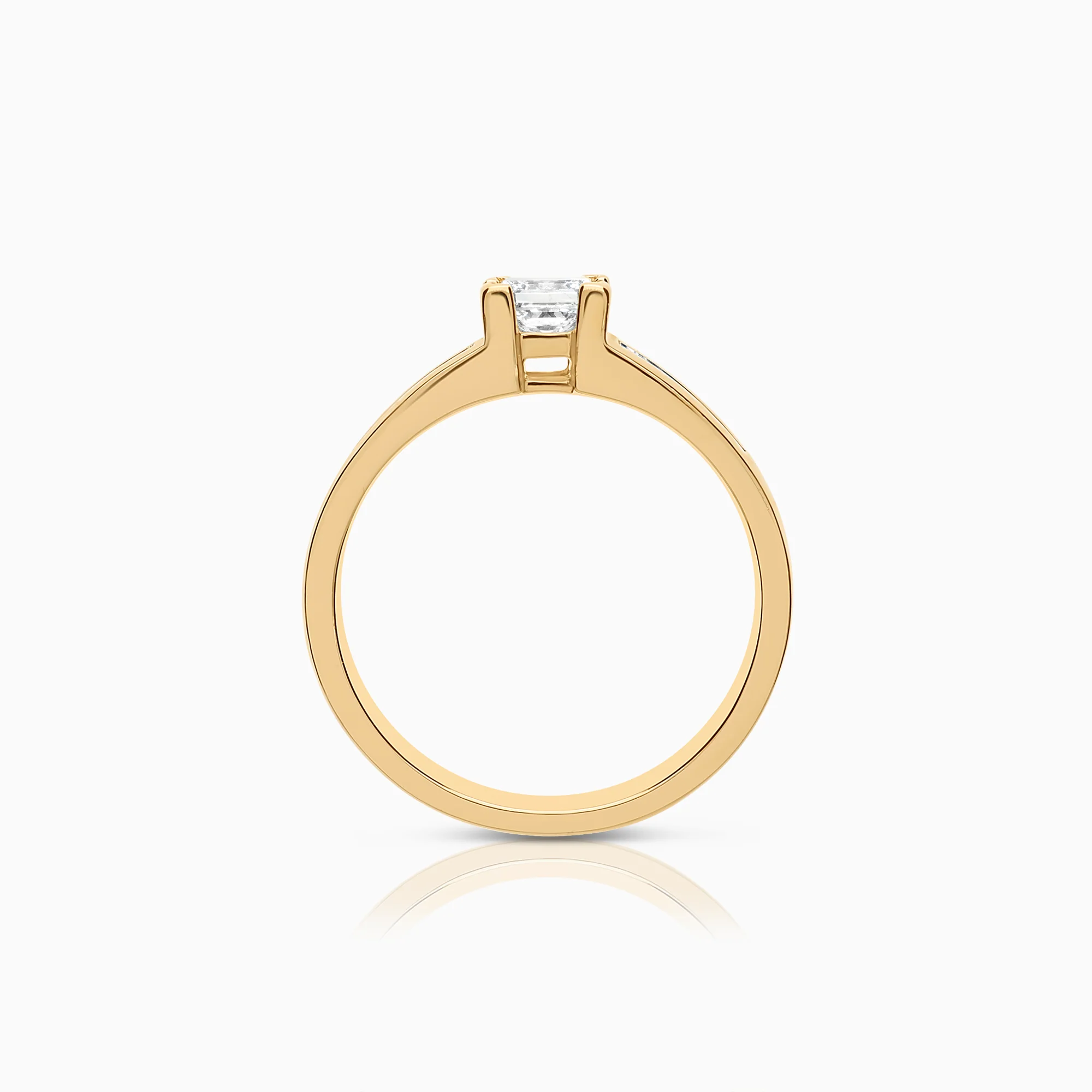 Side stone ring 0.80ct 18K gold - Image 2