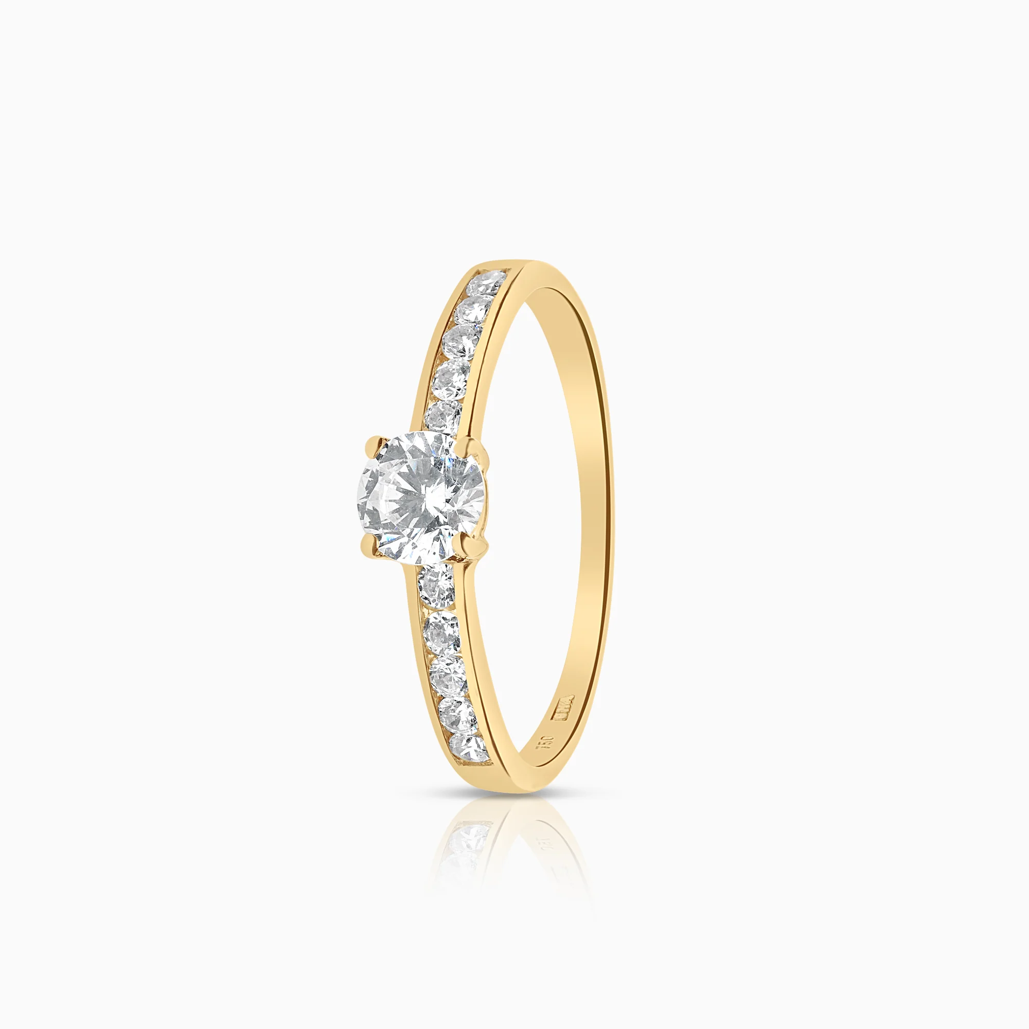 Side-stone ring 1.80g 18K gold