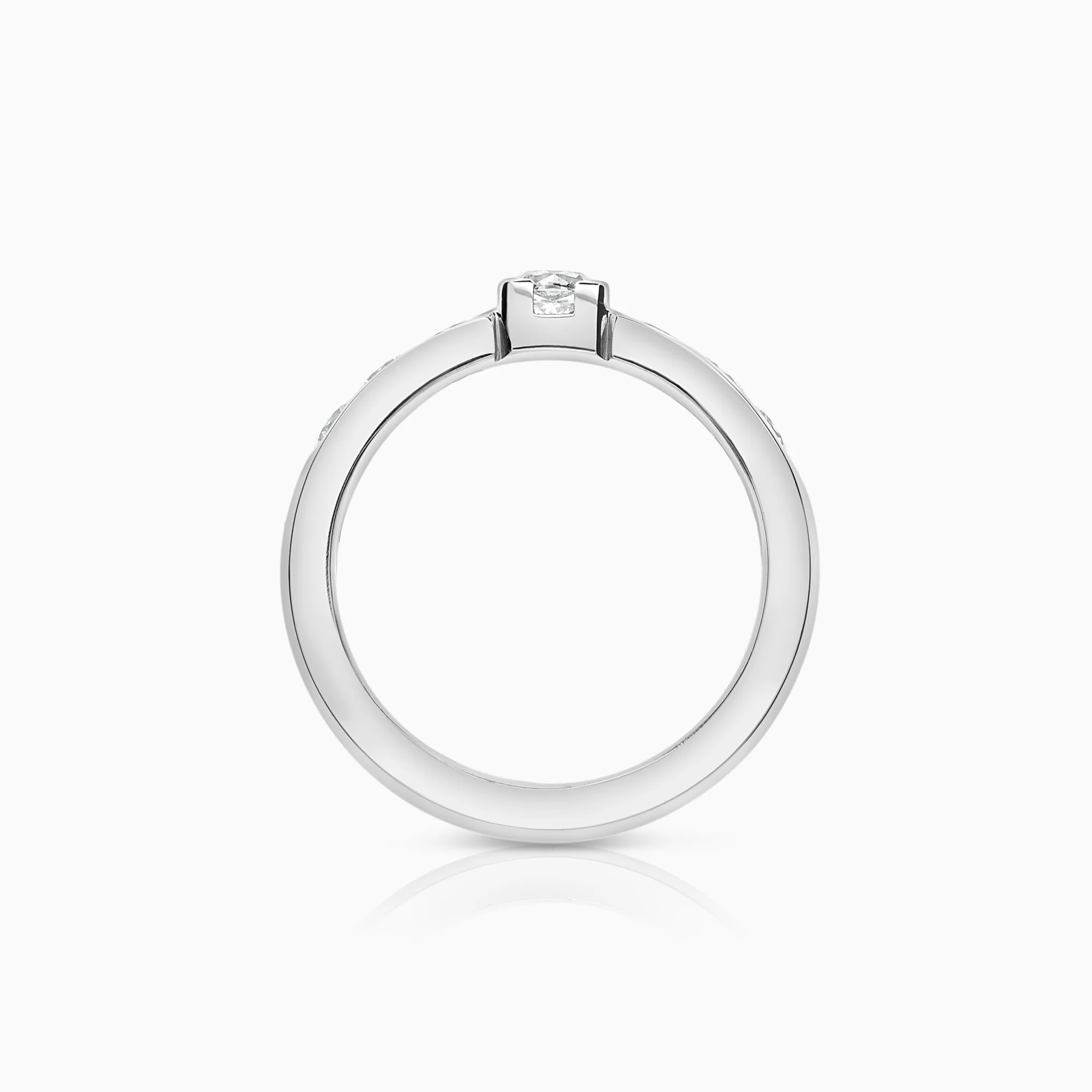Side stone ring 1.00ct 18K white gold - Image 3