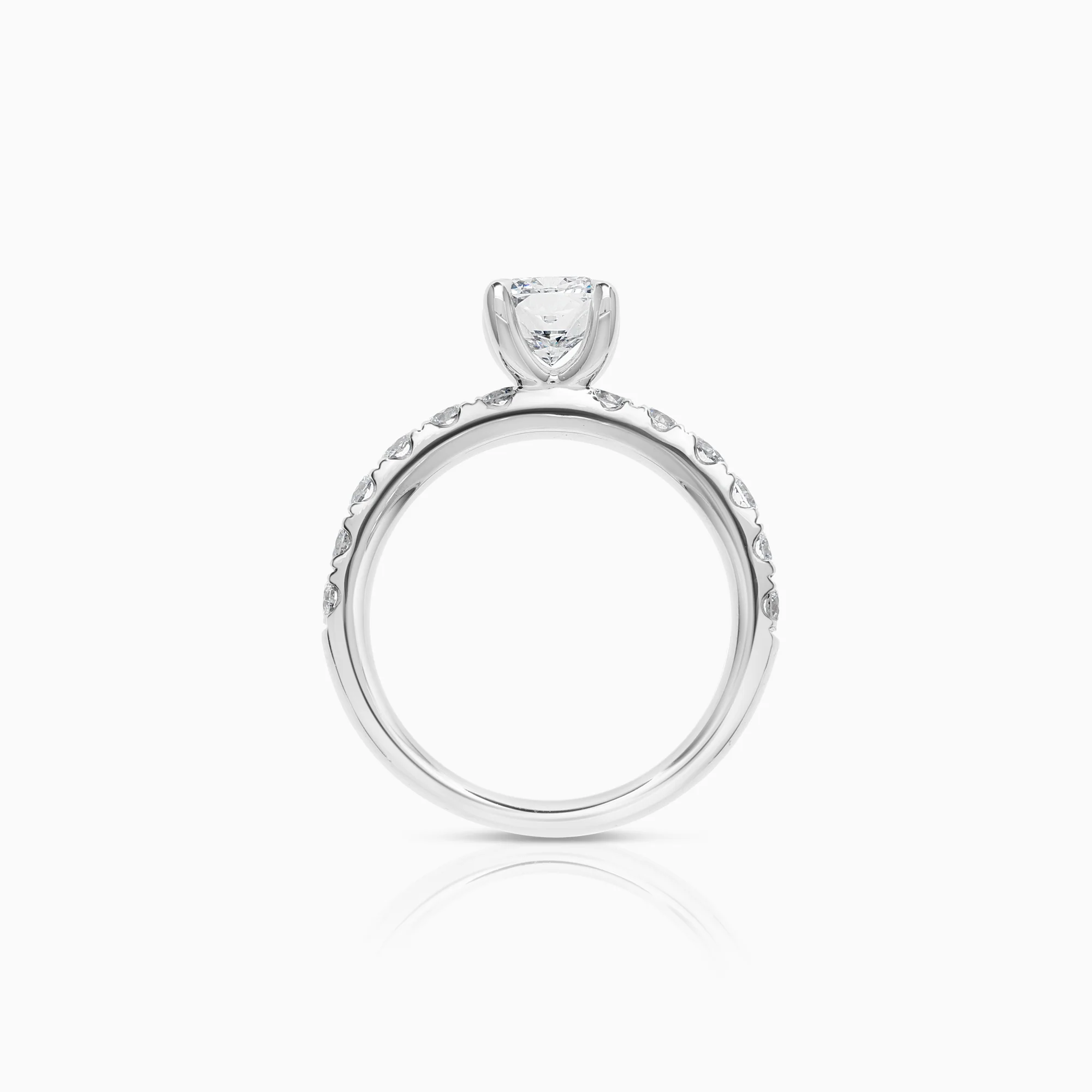Side-stone ring 1.67ct 18K white gold - Image 3