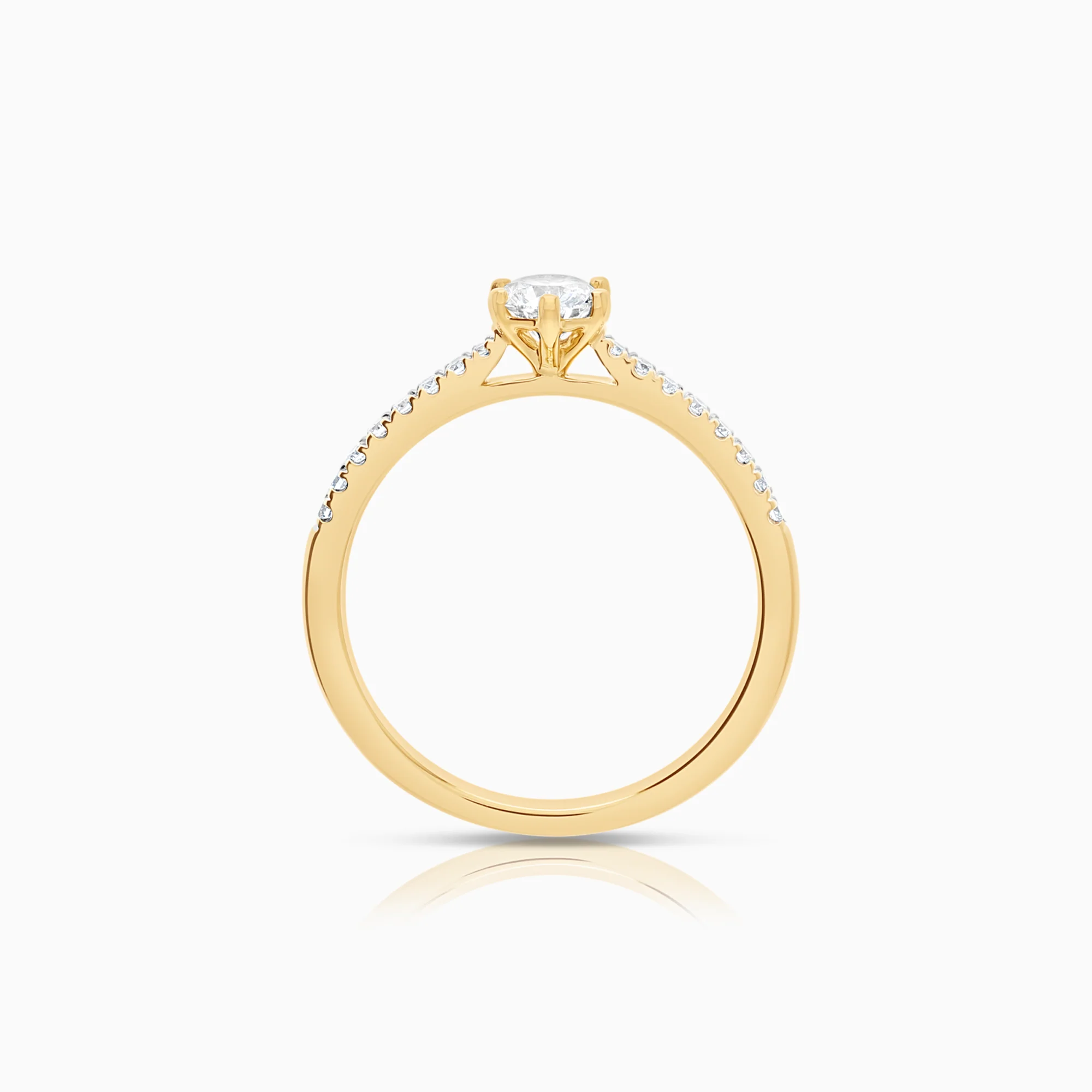 Side-stone ring lab-grown diamonds 0.41ct 18K gold - Image 2