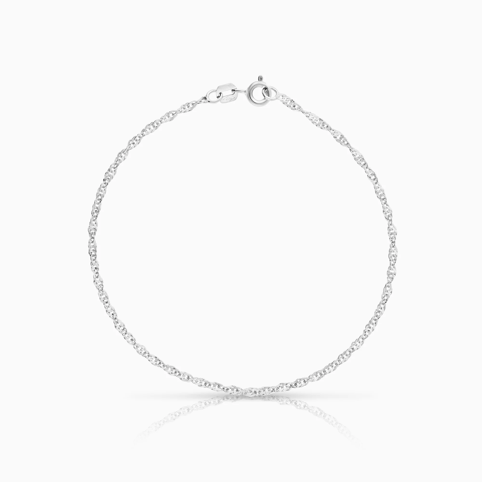 Singapore Bracelet 1.21g 18K White Gold