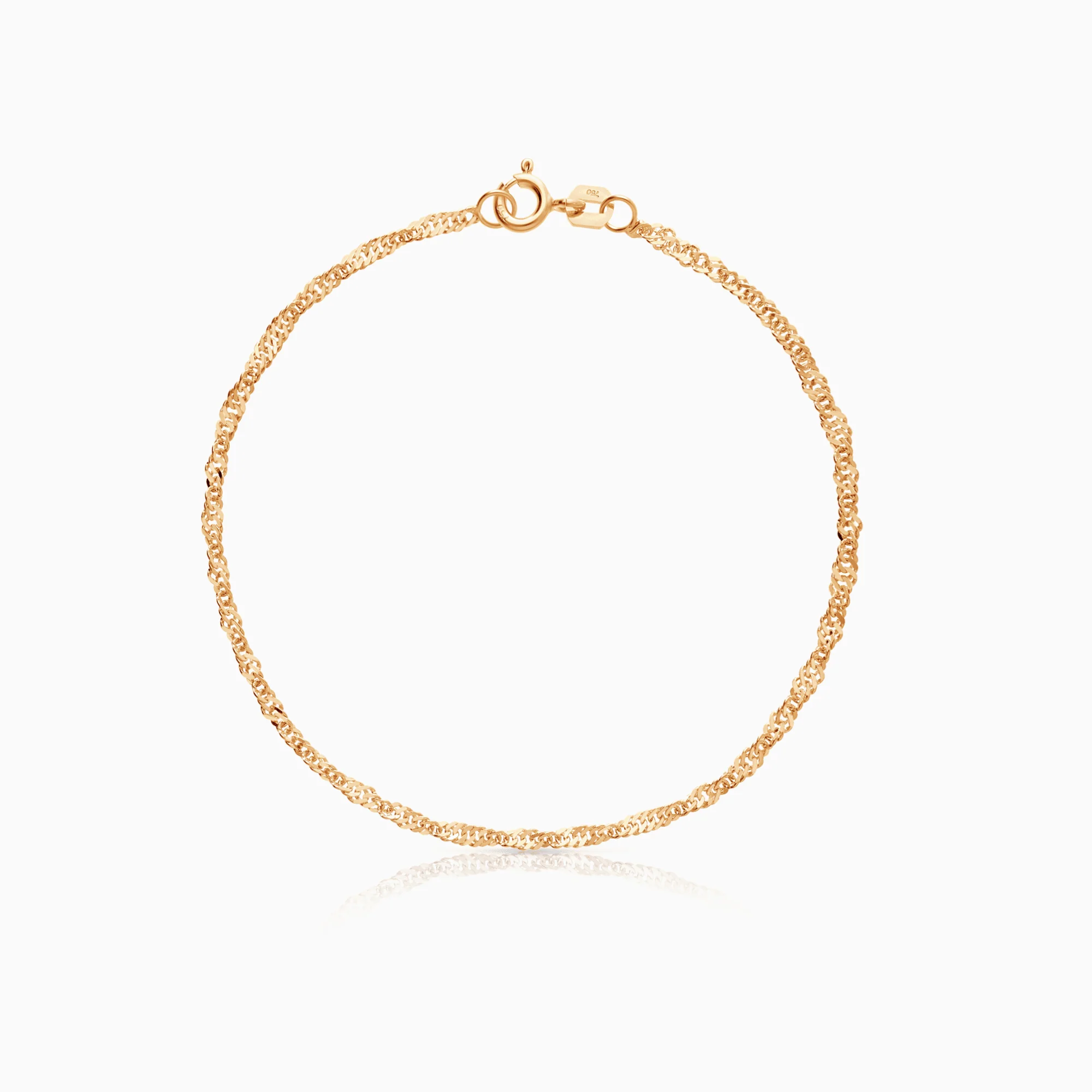 Singapore bracelet, 1.30g, 18K rose gold