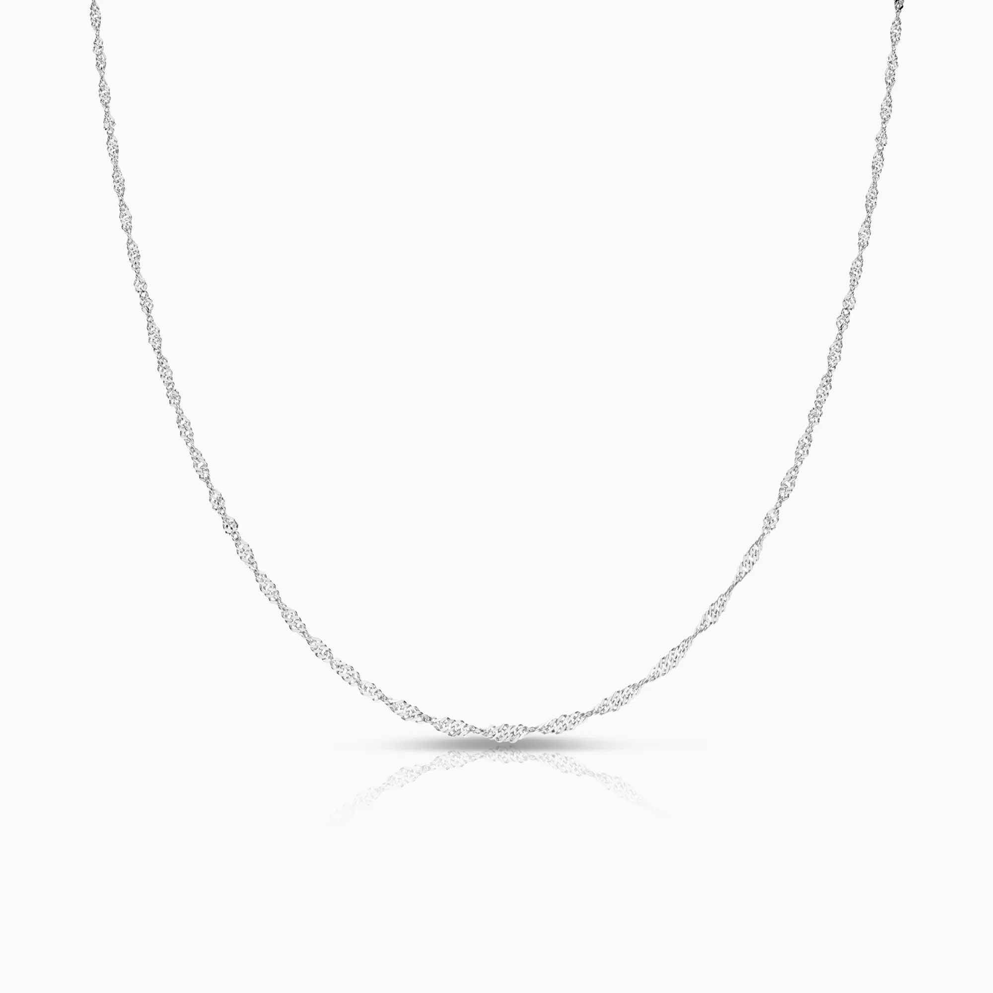 Singapore necklace 1.28g 18K white gold