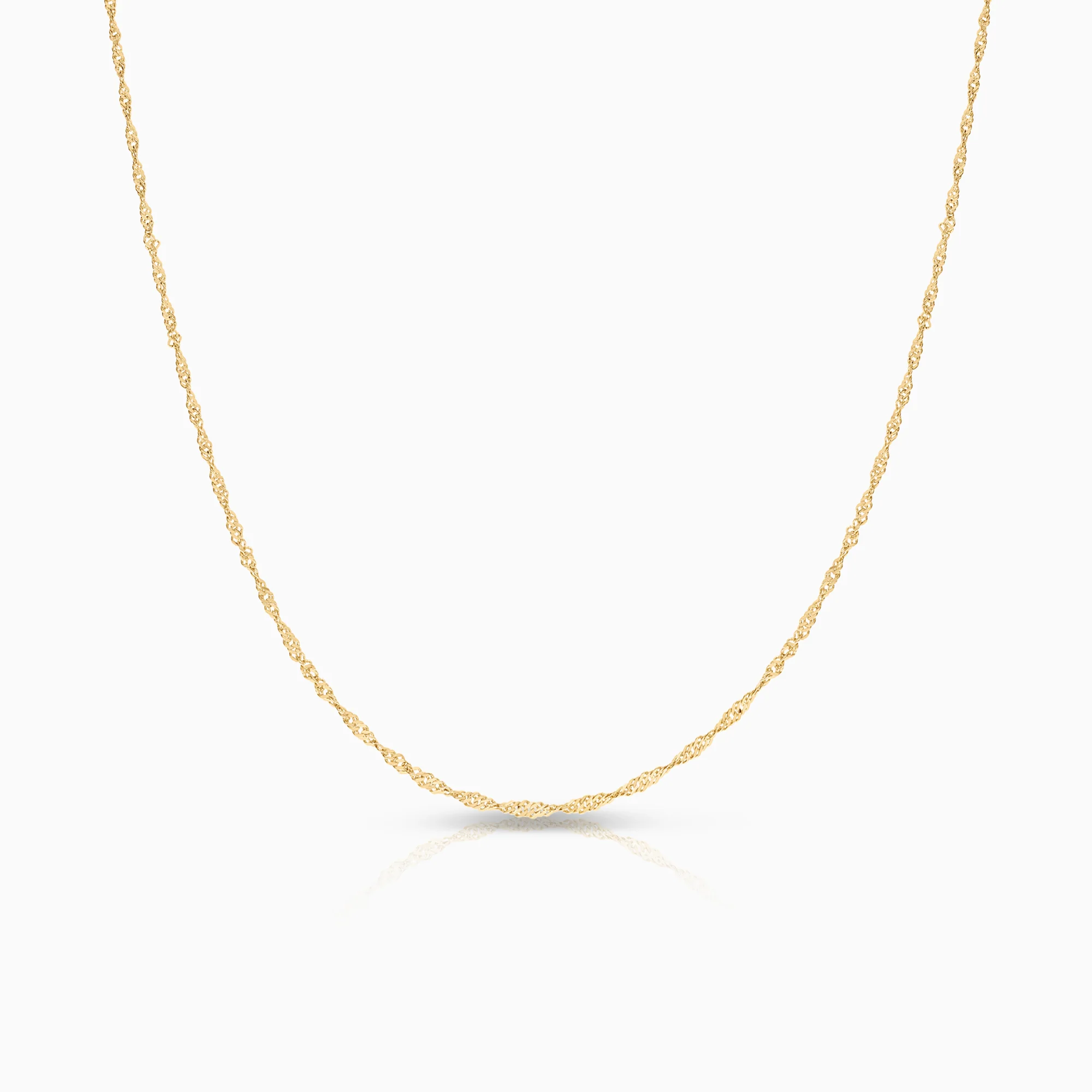 Singapore chain necklace 1.29g 18K gold