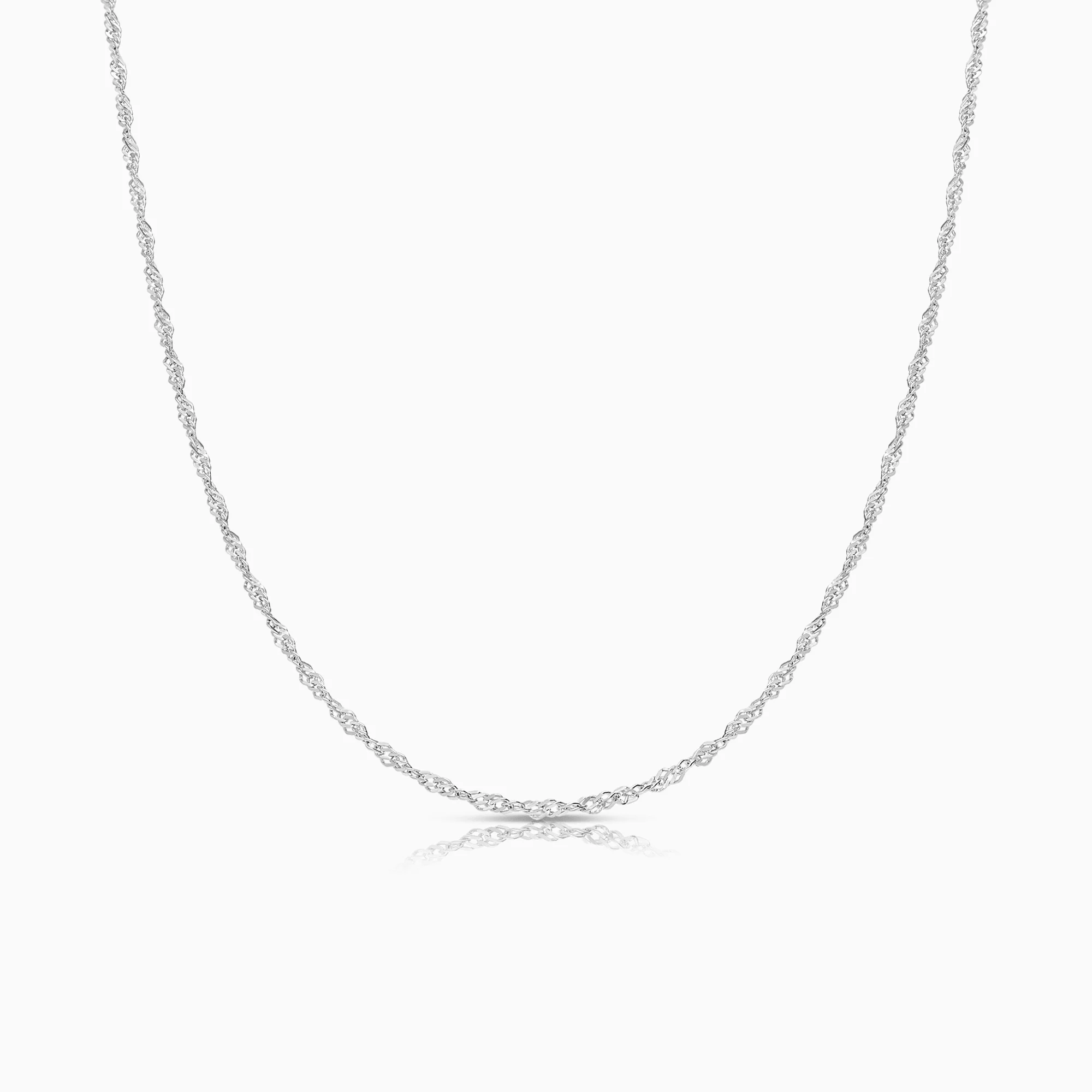 Singapore chain 42cm 18K white gold