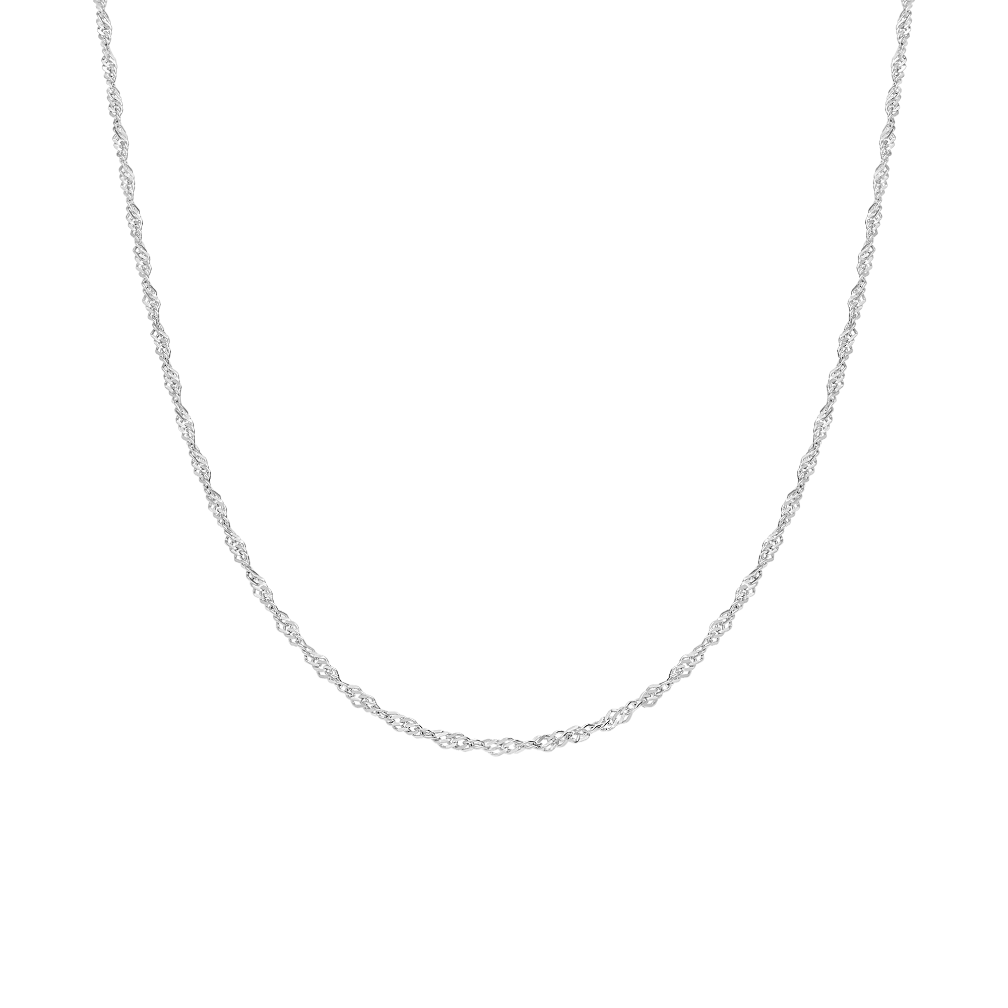 Singapore chain 42cm 18K white gold - Image 2