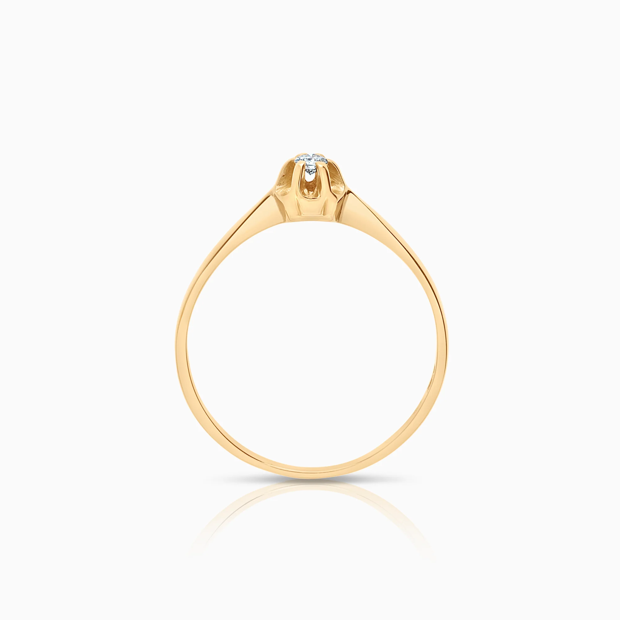 Solitaire ring 0.05ct 18K gold - Image 2