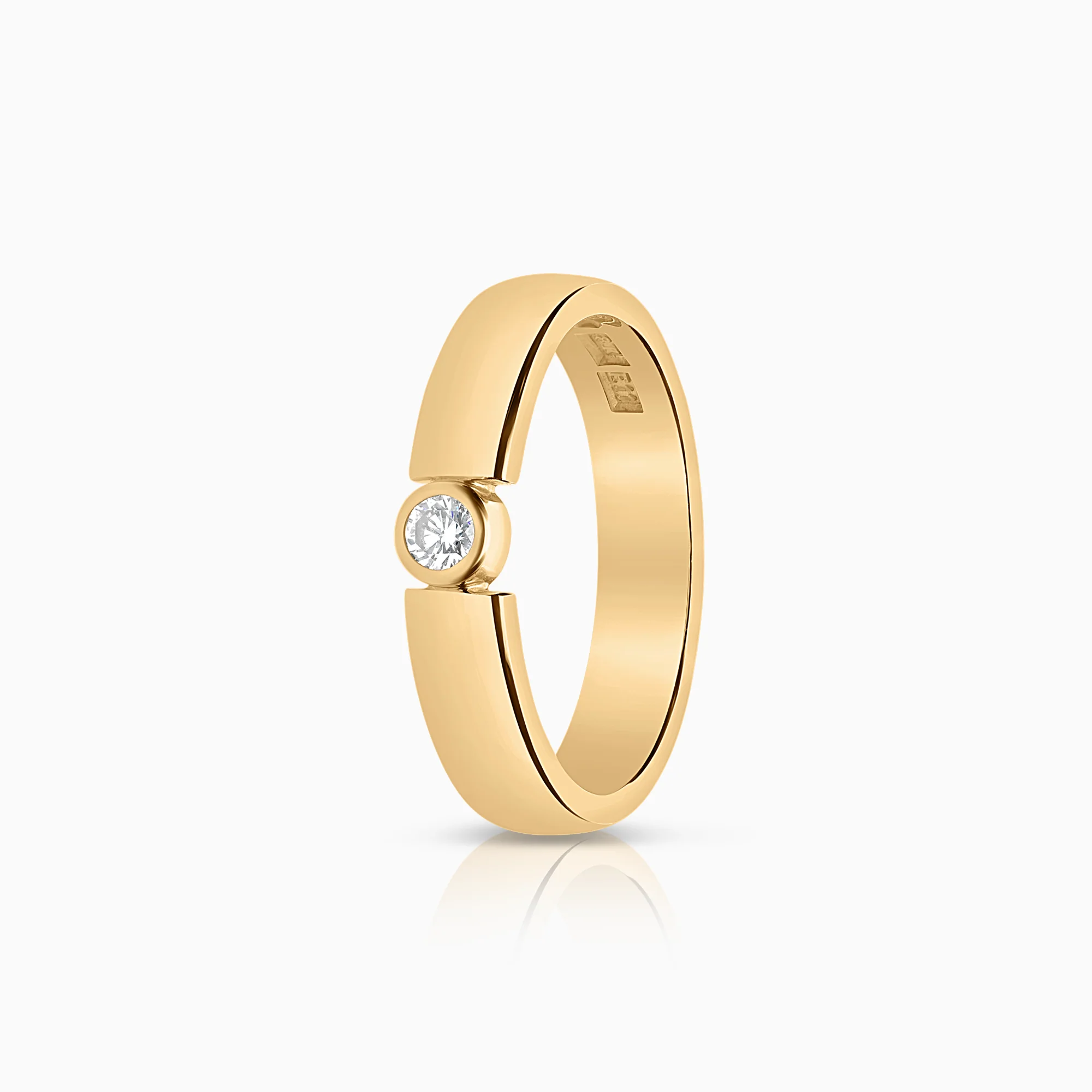 Solitaire diamond ring 0.10ct 18K gold