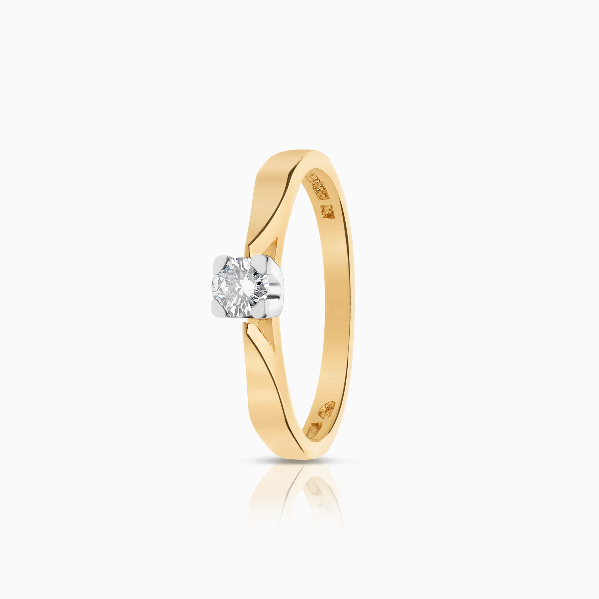 Solitaire ring 0.12ct 18K gold