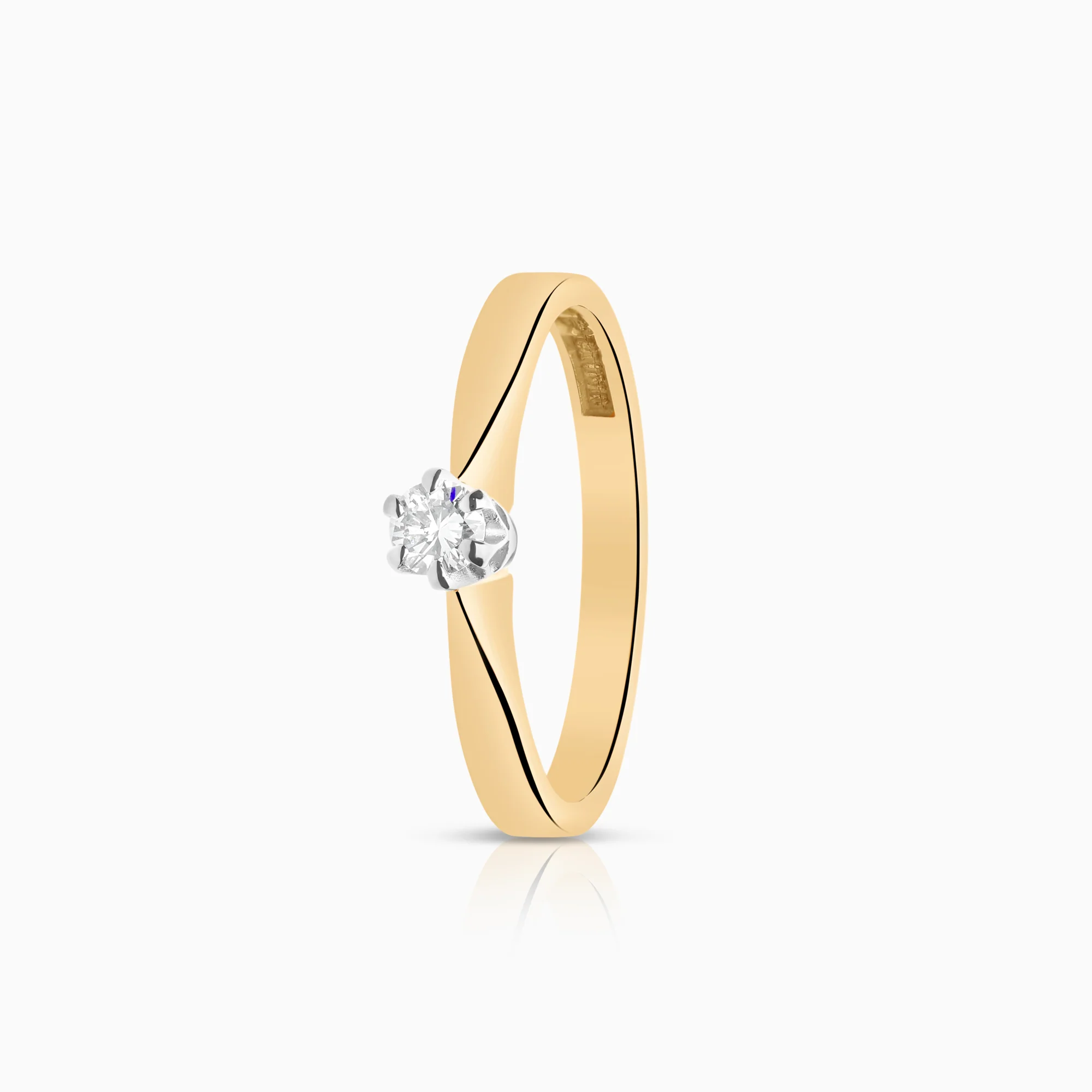 Solitaire ring 0.14ct 18K gold