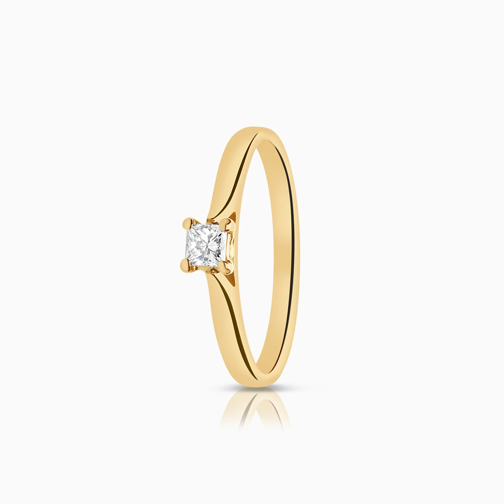 Solitaire diamond ring 0.15ct 18K gold