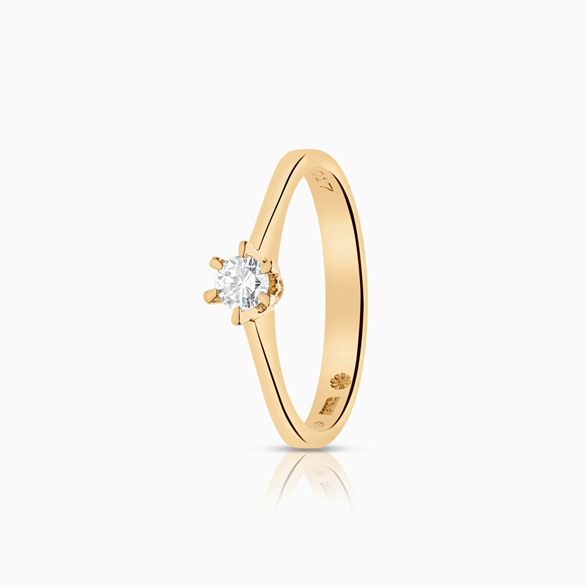 Solitaire diamond ring 0.17ct 18K gold