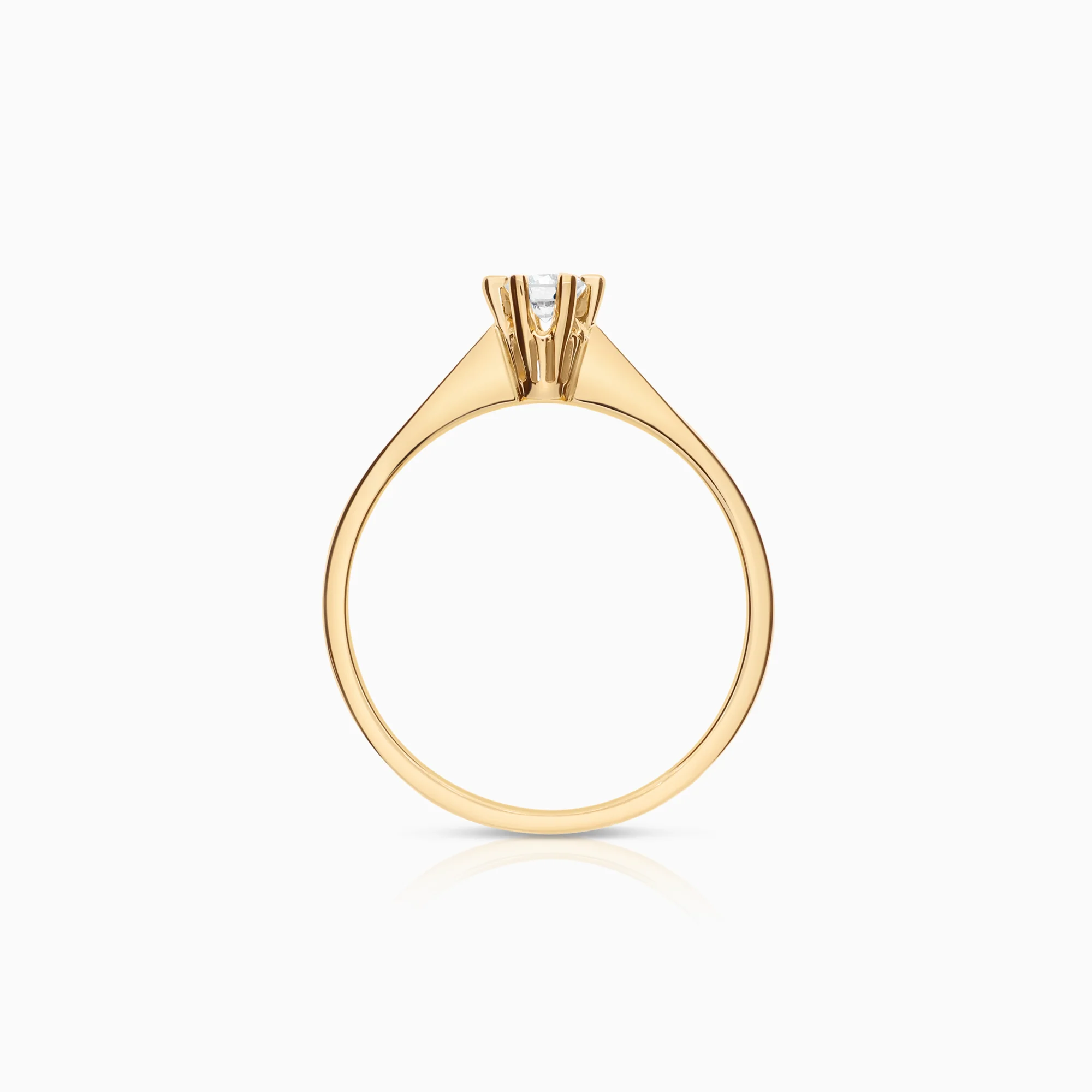 Solitaire diamond ring 0.17ct 18K gold - Image 2