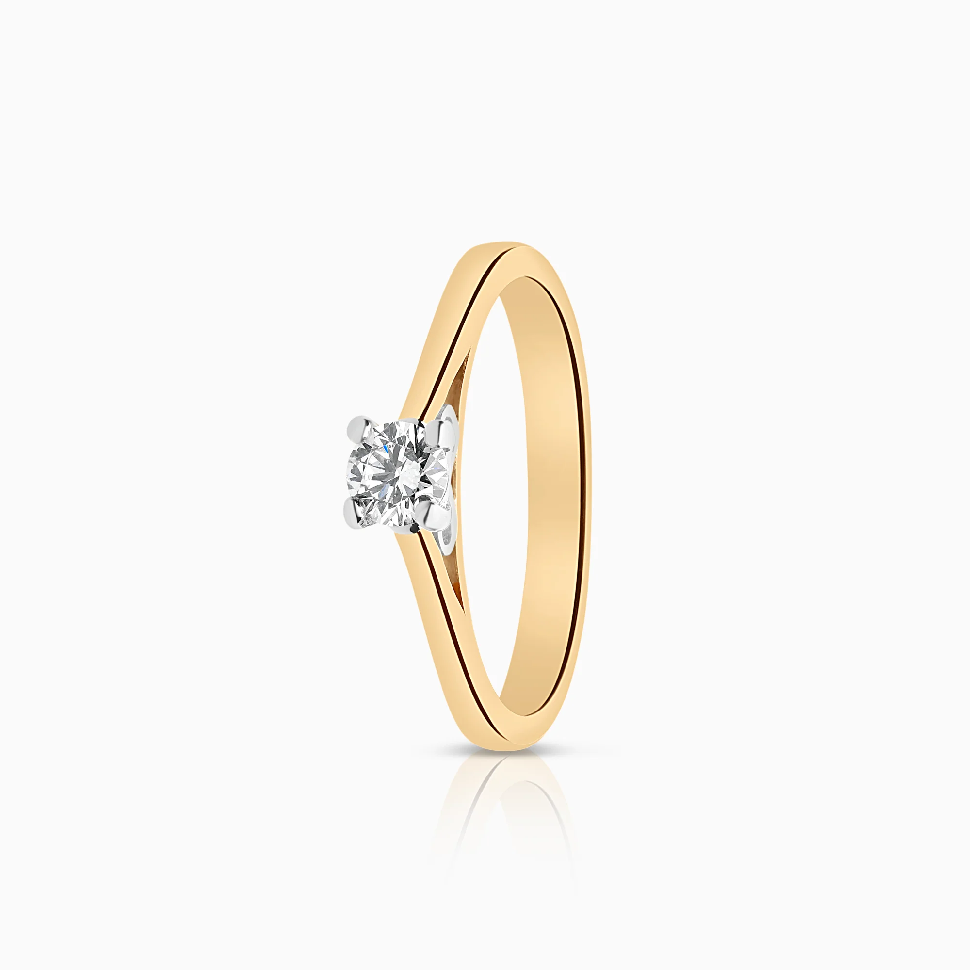 Solitaire diamond ring 0.20ct 18K gold