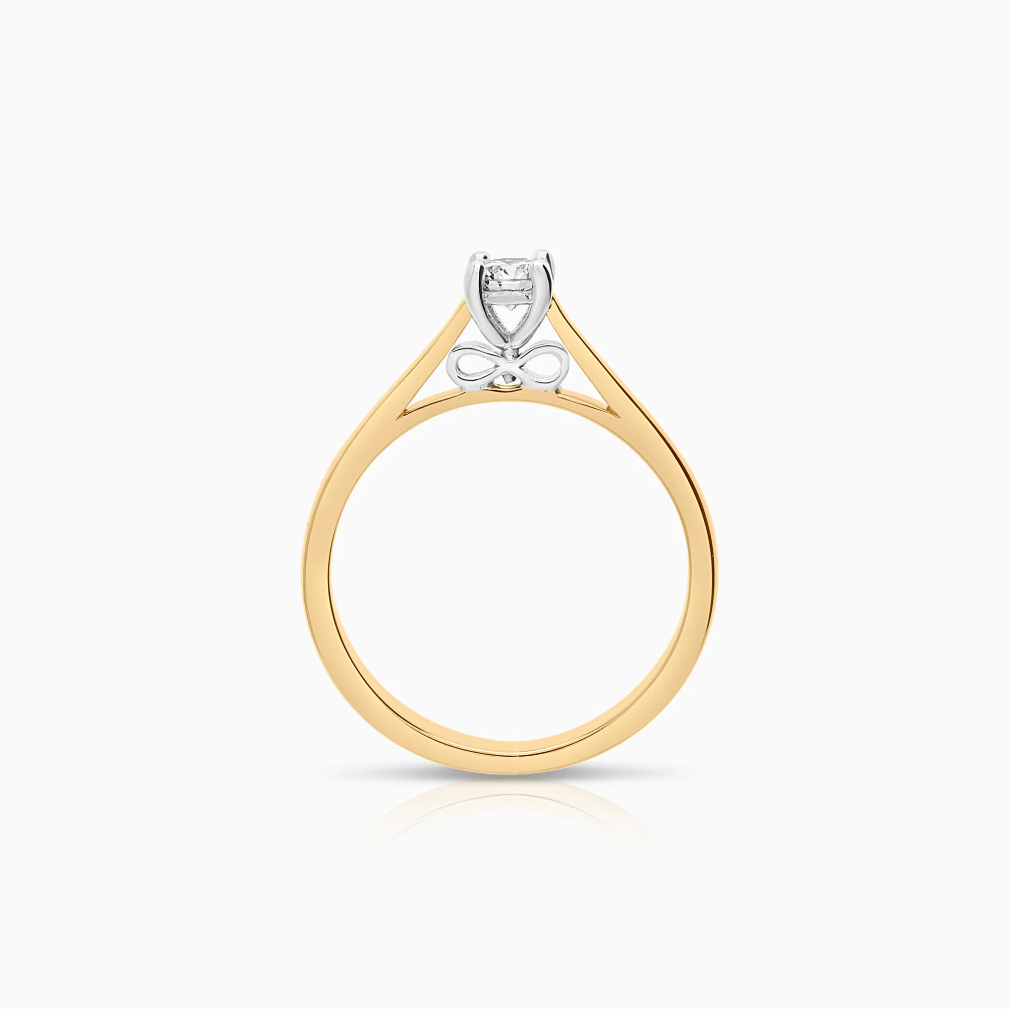 Solitaire diamond ring 0.20ct 18K gold - Image 2