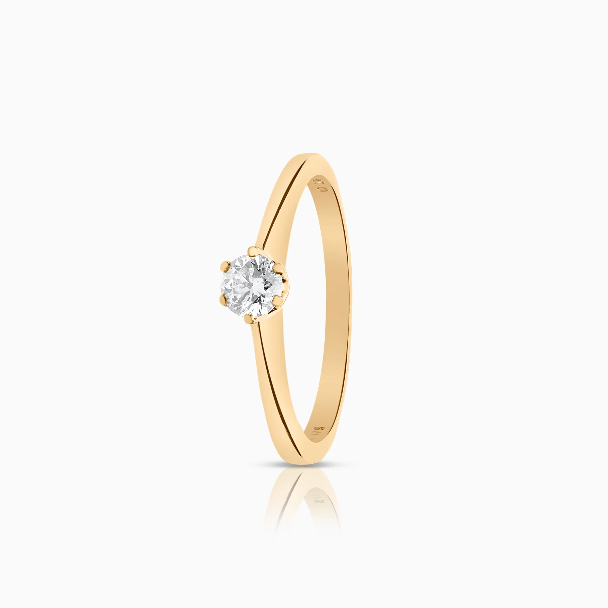 Solitaire ring 0.20ct 18K gold