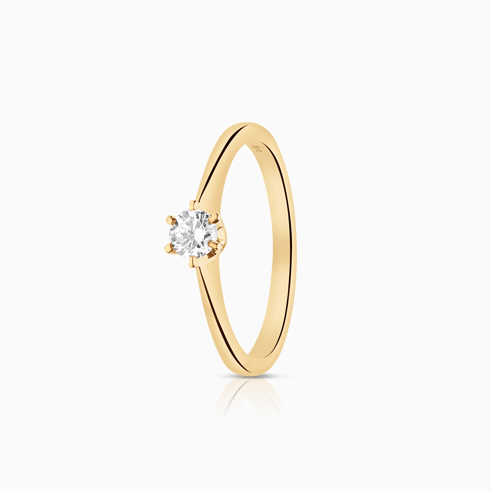 Solitaire diamond ring 0.22ct 18K gold