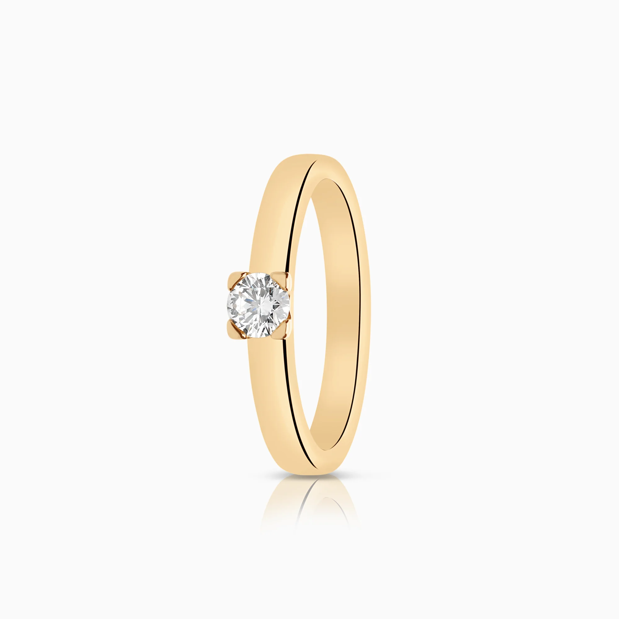 Solitaire diamond ring 0.25ct 18K gold