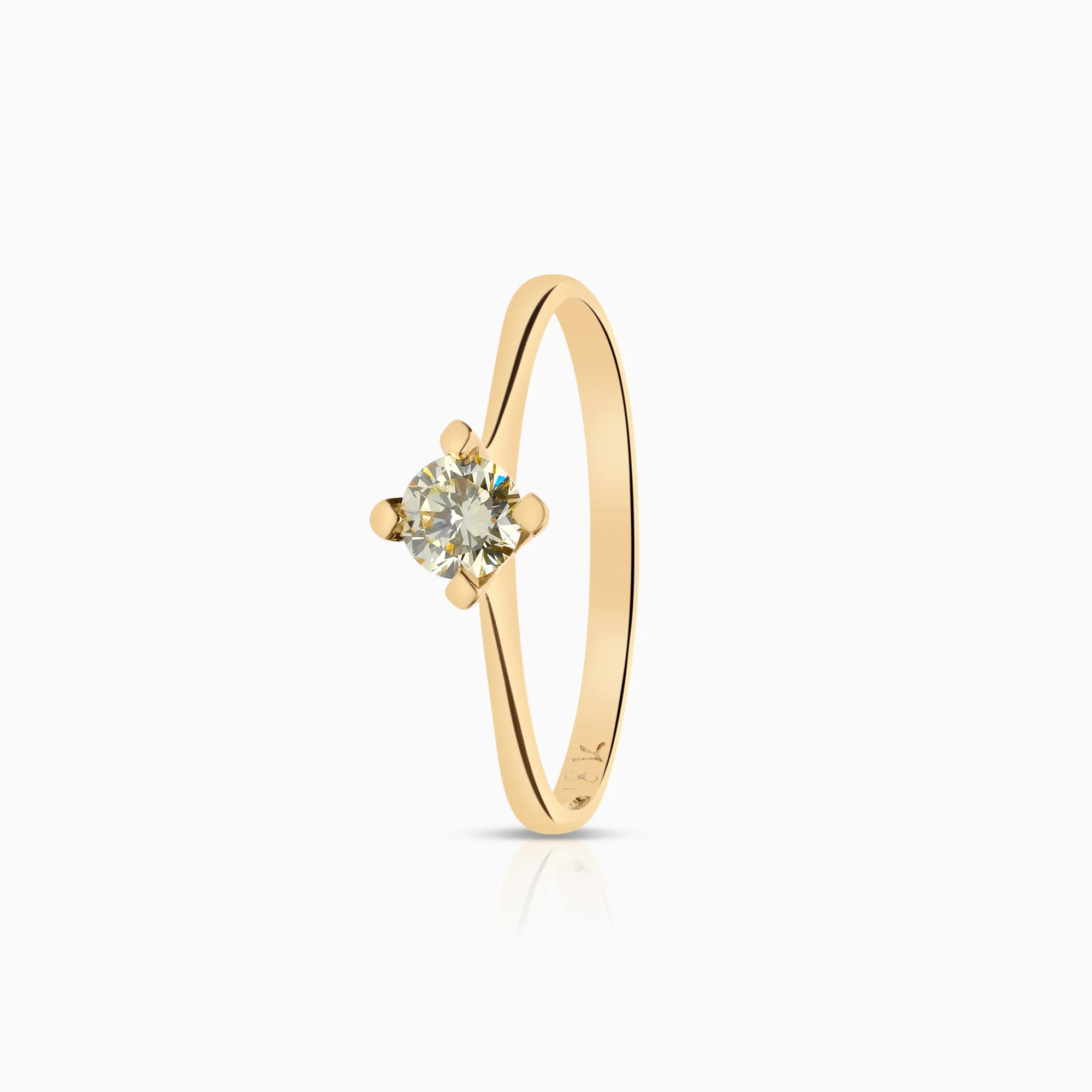 Solitaire diamond ring 0.28ct 18K gold