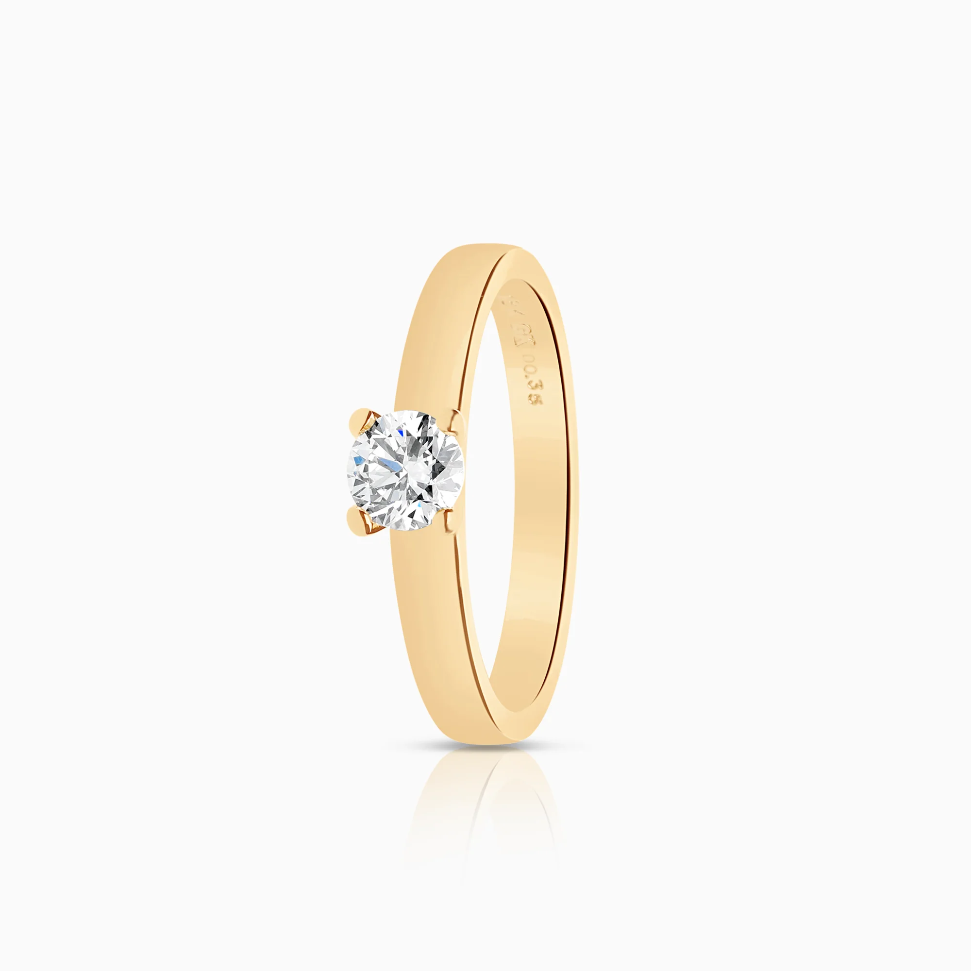 Solitaire diamond ring 0.35ct 18K gold