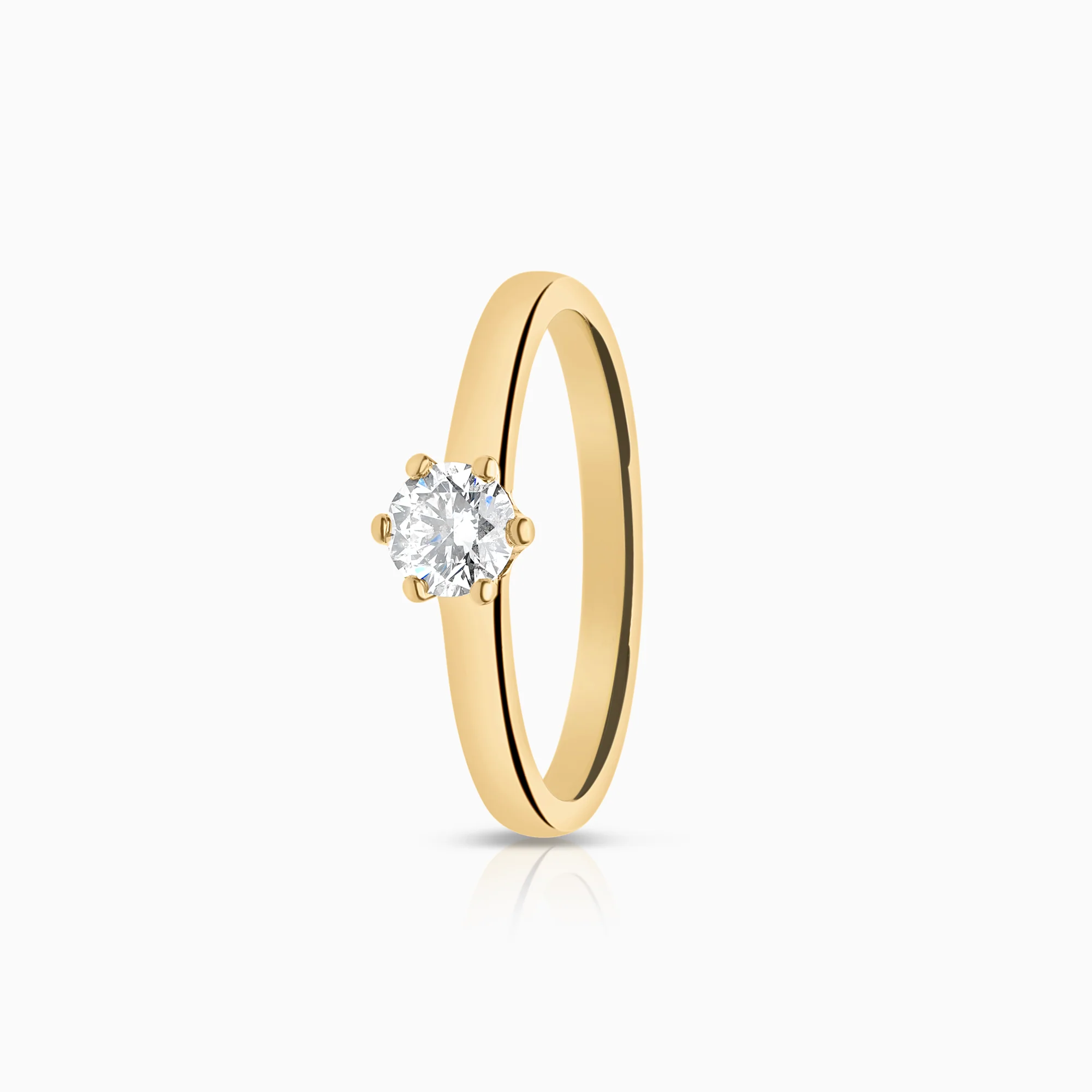 Solitaire diamond ring 0.35ct 18K gold