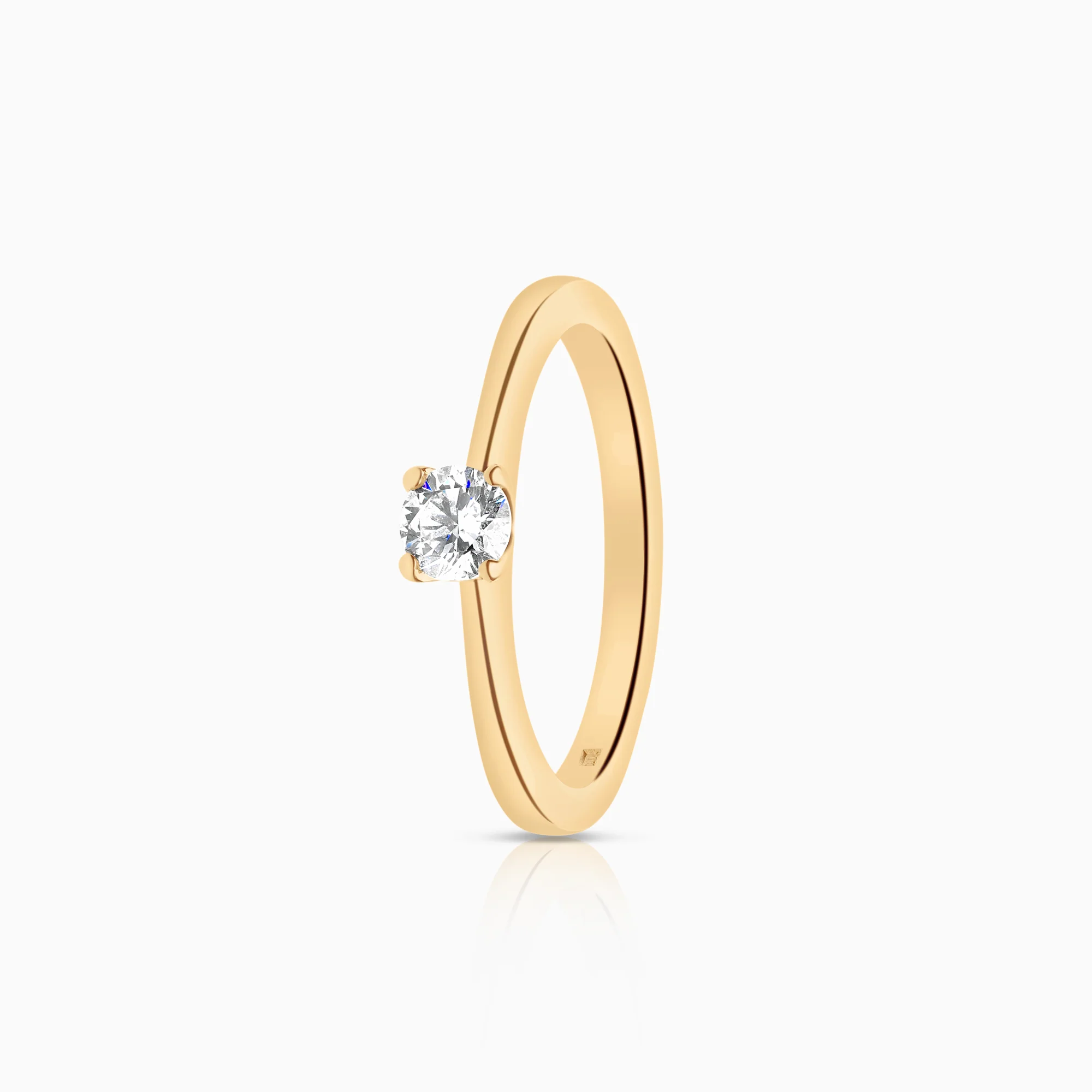 Solitaire diamond ring 0.35ct 18K gold