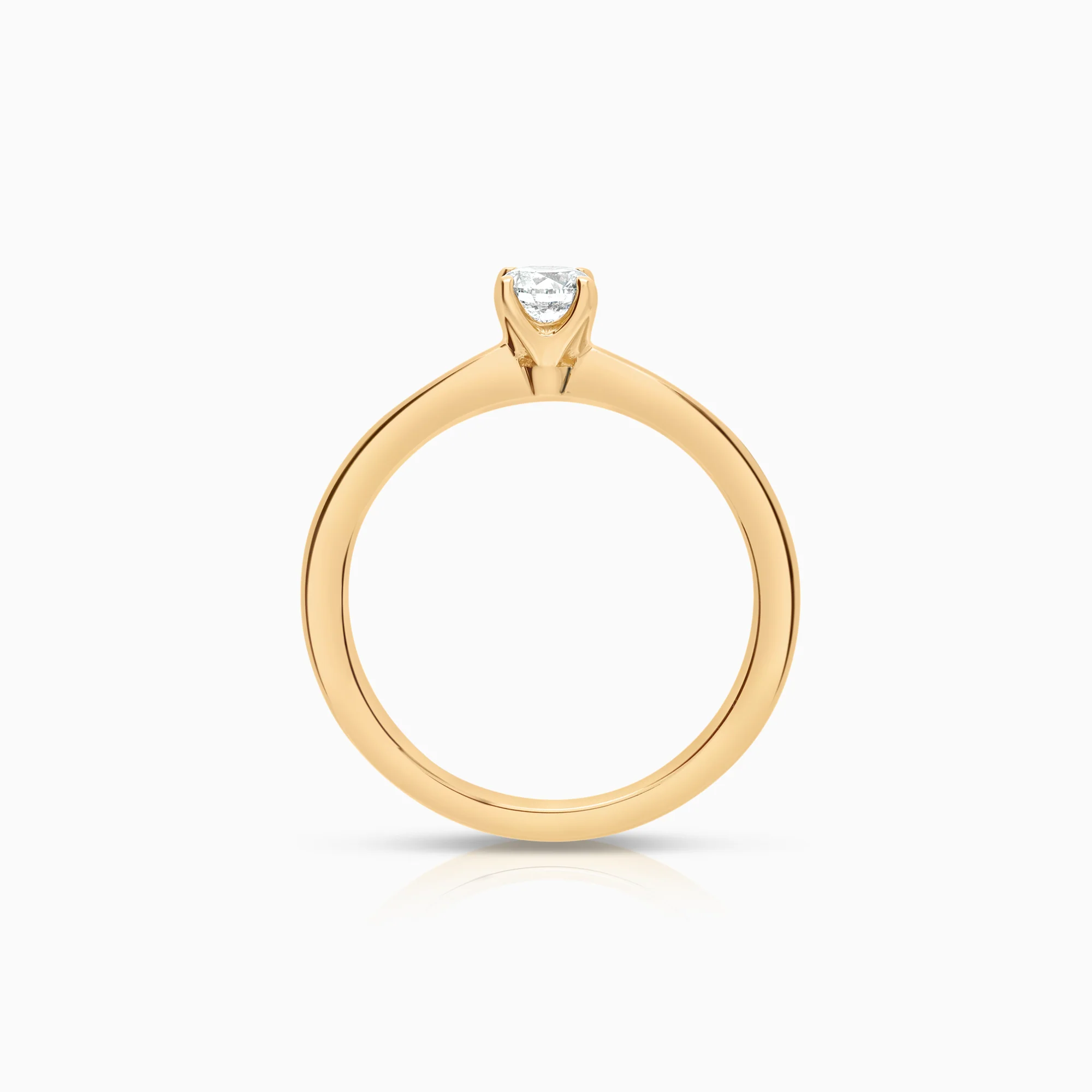 Solitaire diamond ring 0.35ct 18K gold - Image 2