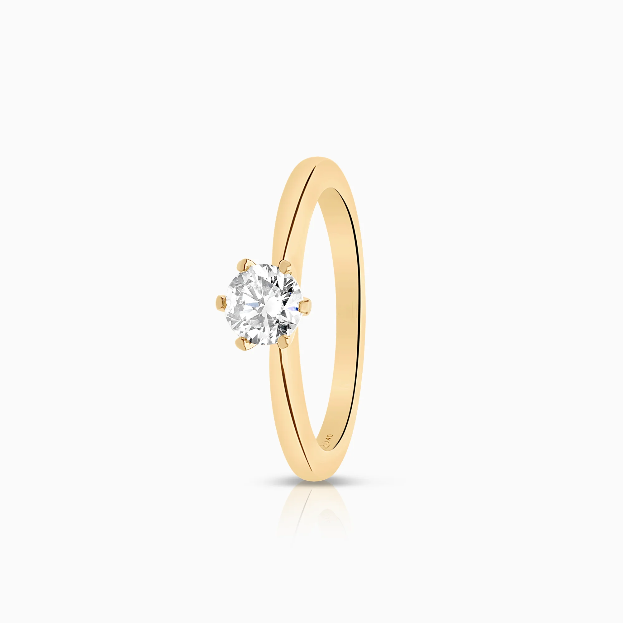 Solitaire diamond ring 0.40ct 18K gold