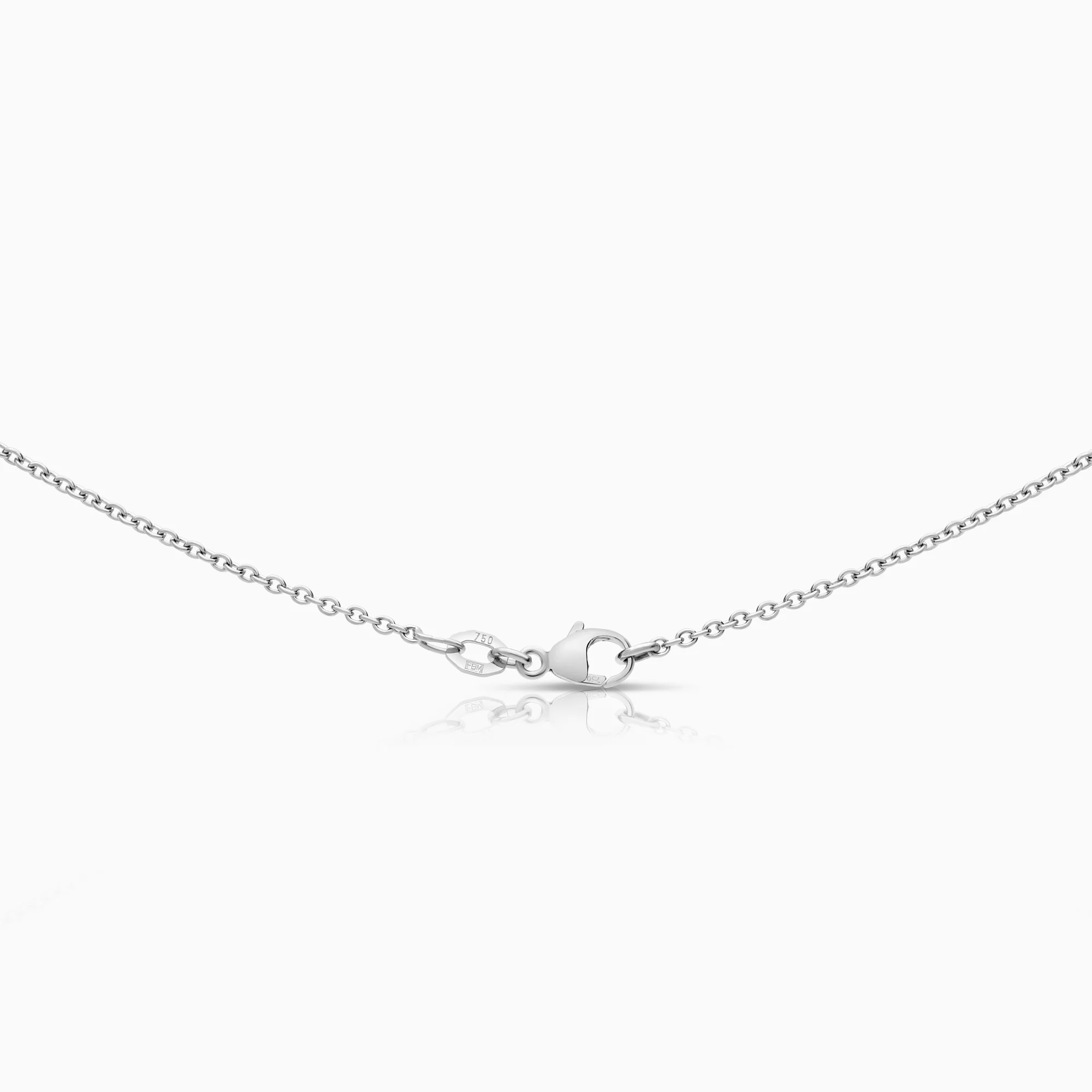 Solitaire necklace 0.20ct 18K white gold - Image 2