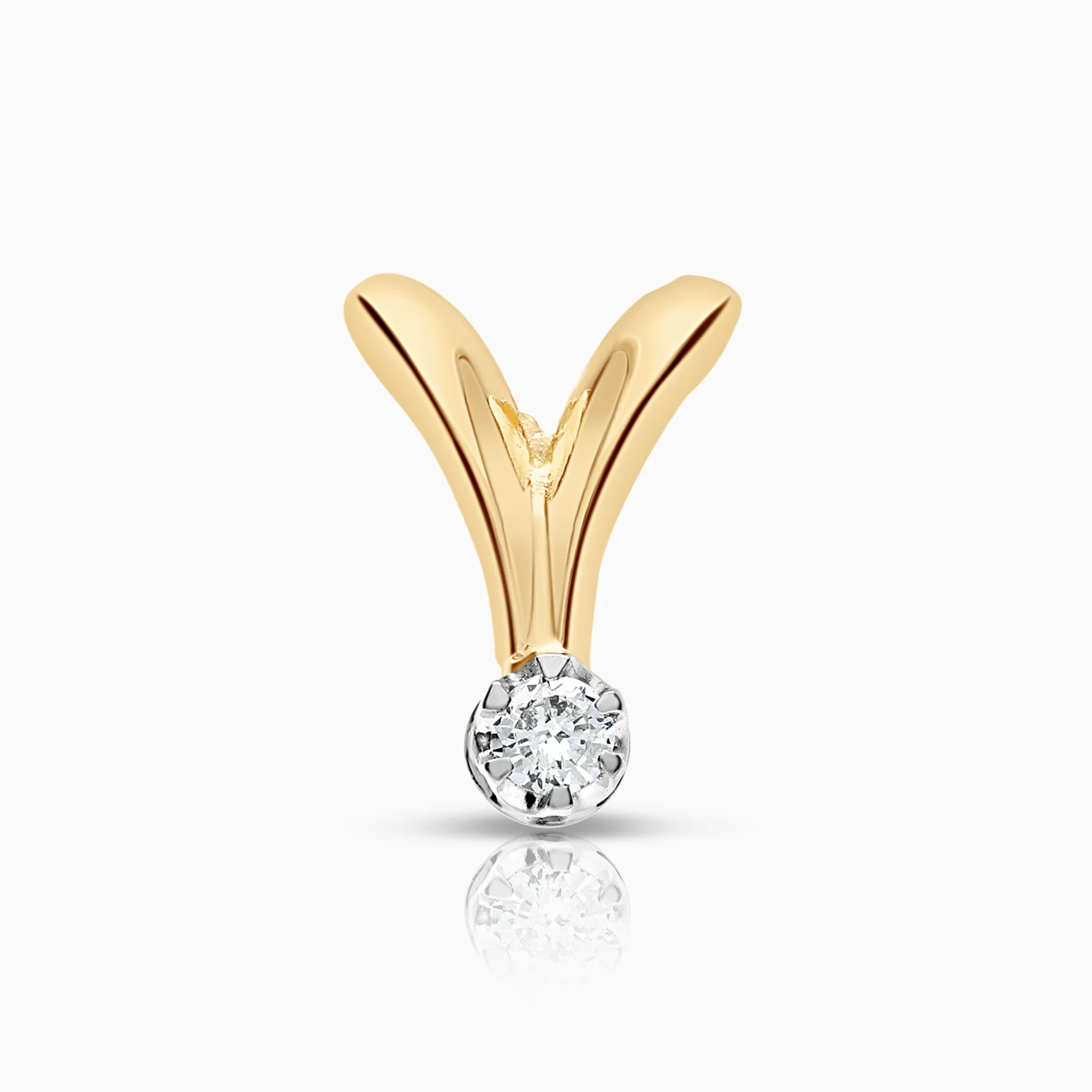 Solitaire pendant 0.05ct 14K gold