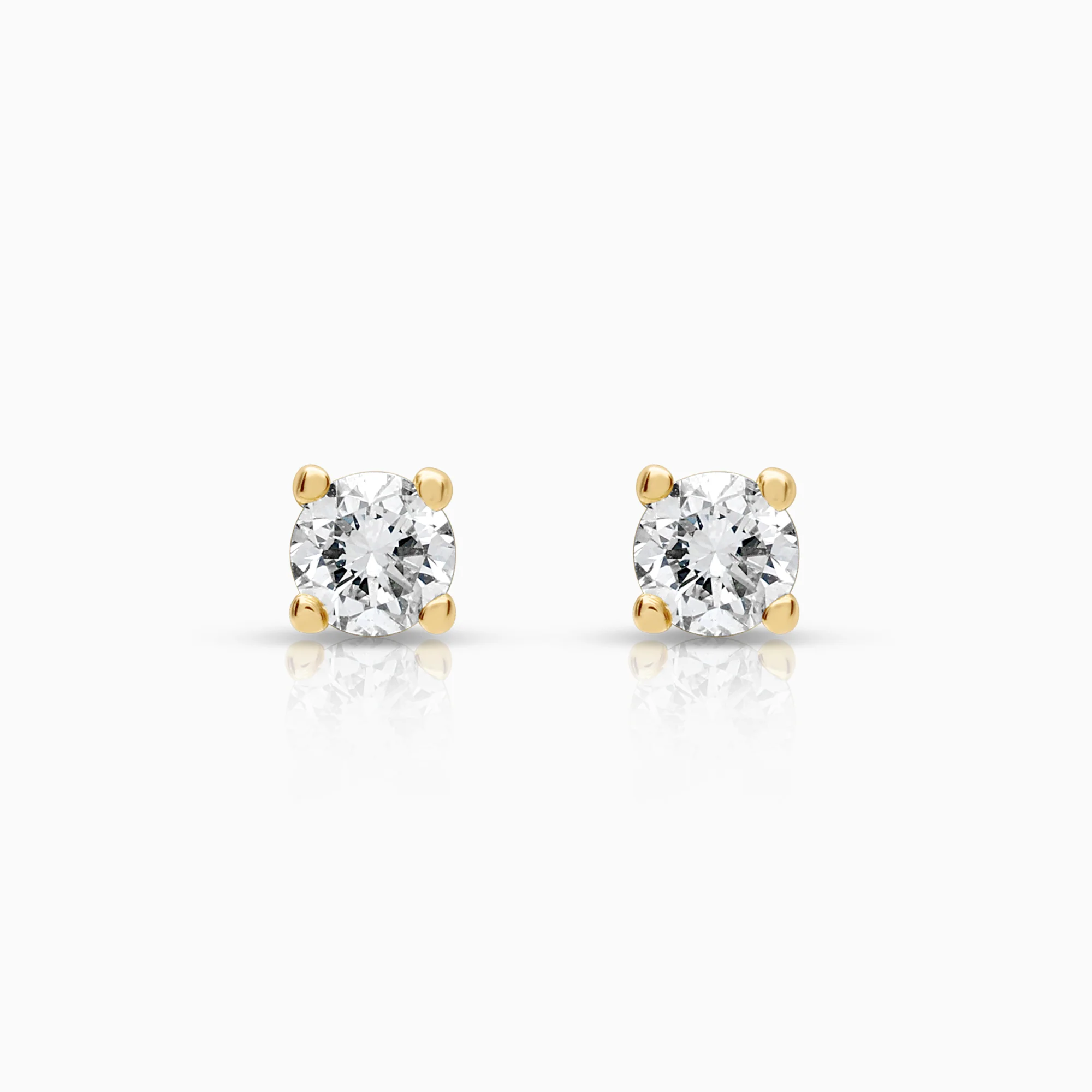Solitaire earrings 0.26ct 18K gold