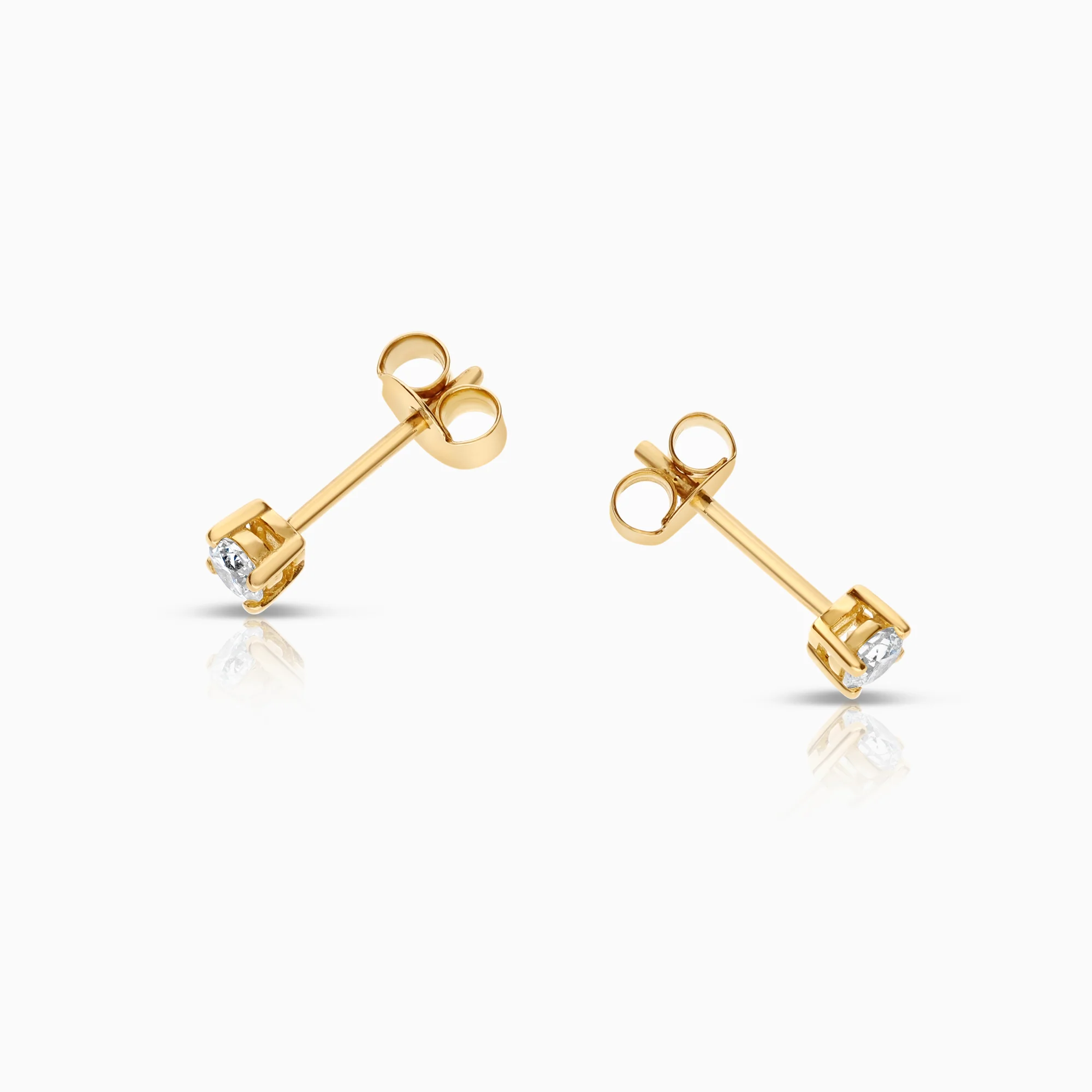 Solitaire earrings 0.26ct 18K gold - Image 2