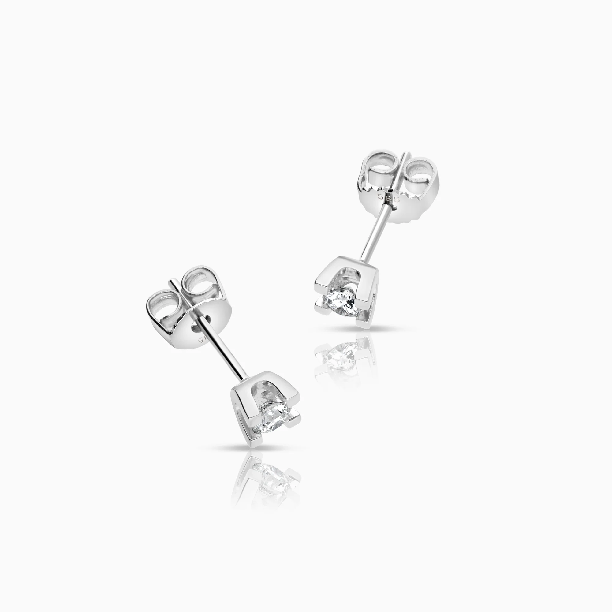 Solitaire earring 0.30 ct 14K gold - Image 2