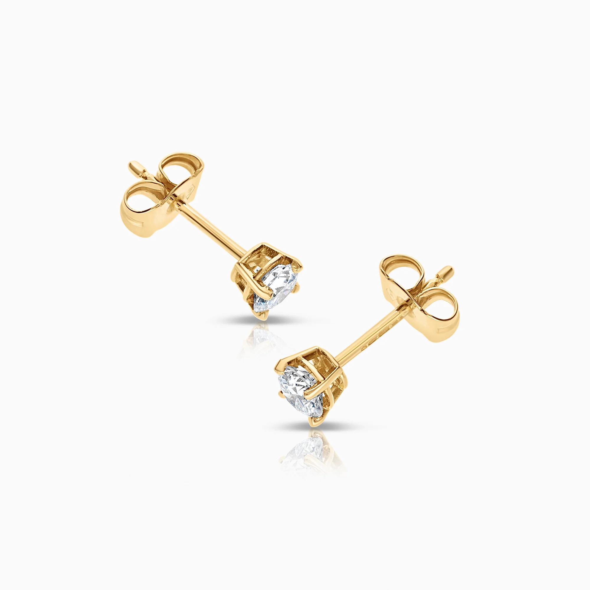 Solitaire earrings 0.62ct 18K gold - Image 2