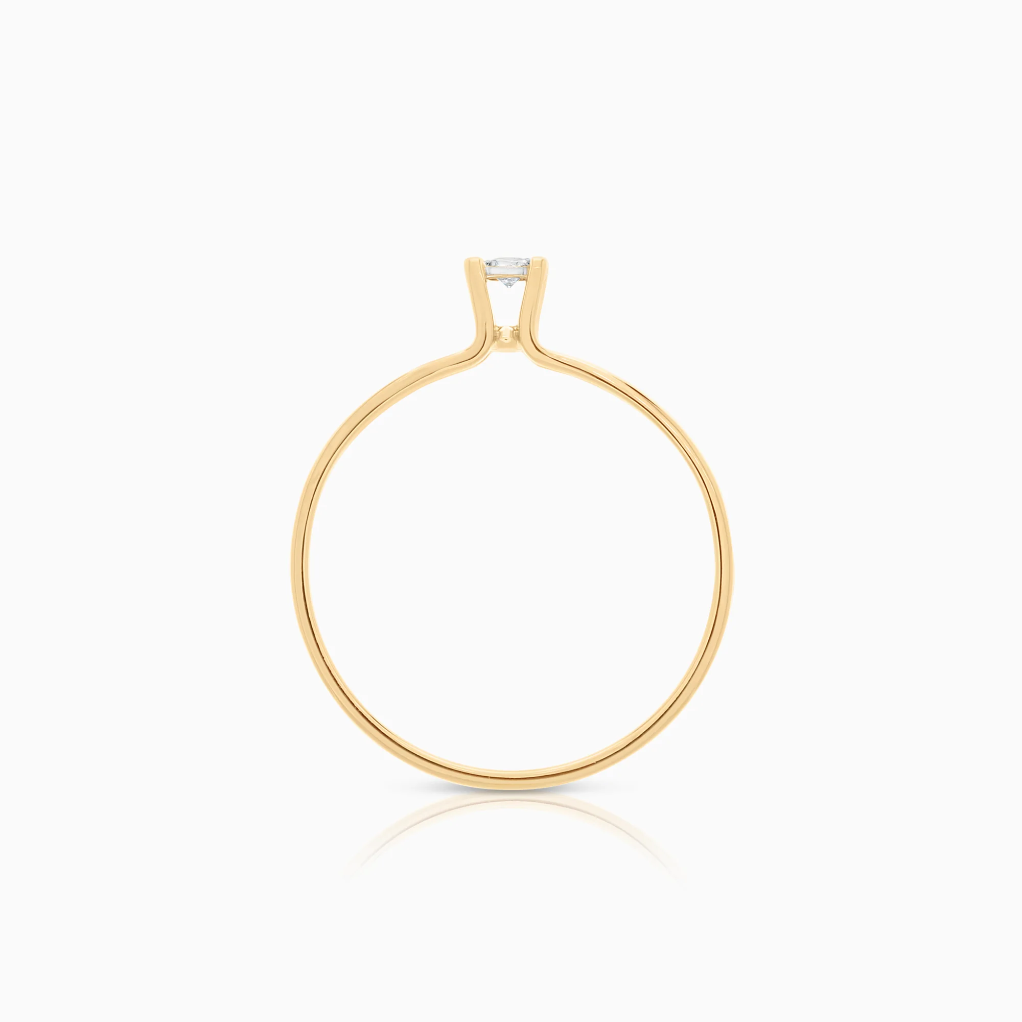 Solitaire ring 0.03ct 18K gold - Image 2
