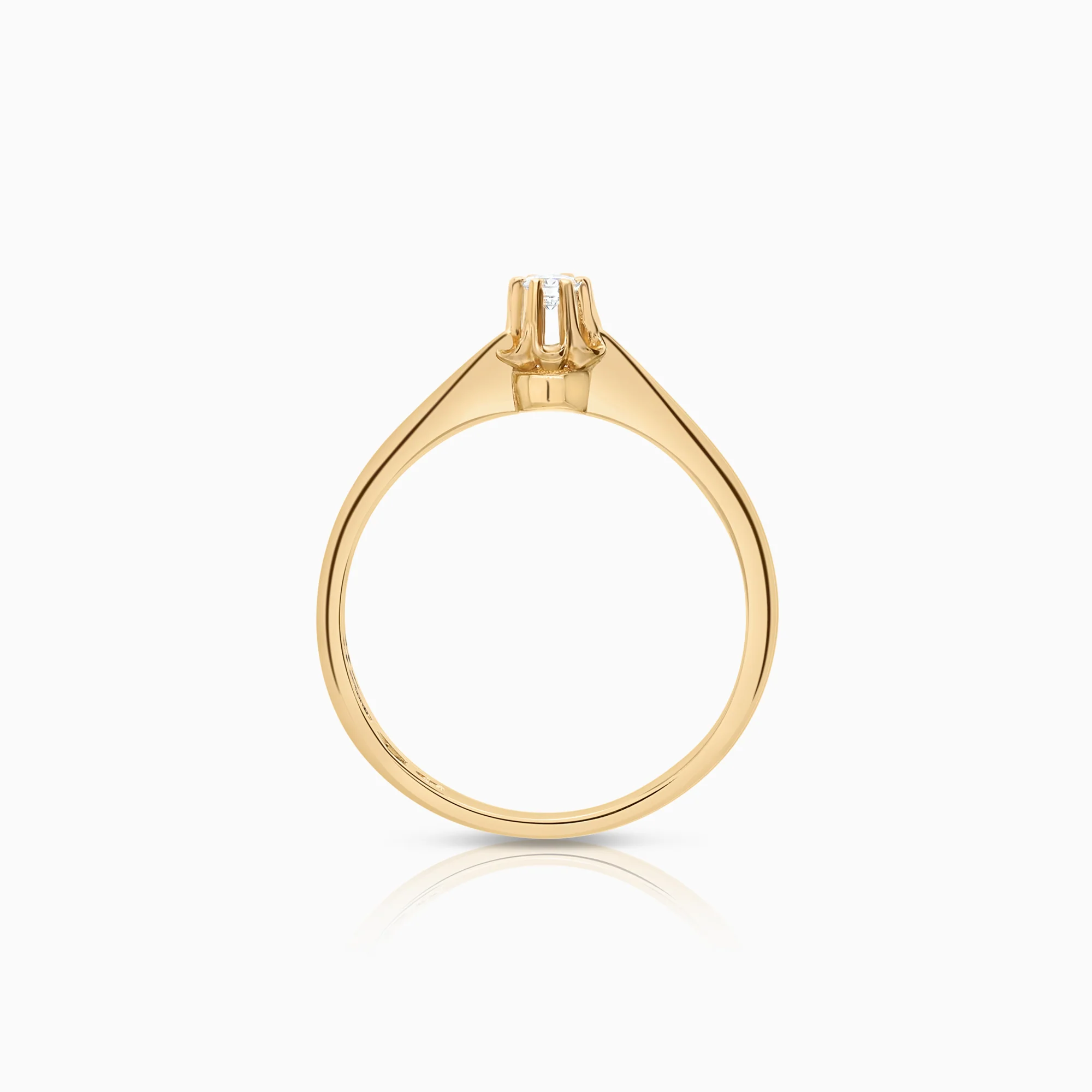 Solitaire ring 0.05ct 18K gold - Image 2